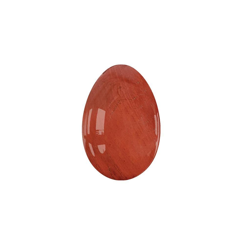 Natural Jade Yoni Egg for Kegel & Pelvic Floor Exercises - Undrilled Rose Quartz & Red Jasper Egg (45x30mm) - Enhance Intimate Wellness & Feminine Energy at Home or Yoga Practice