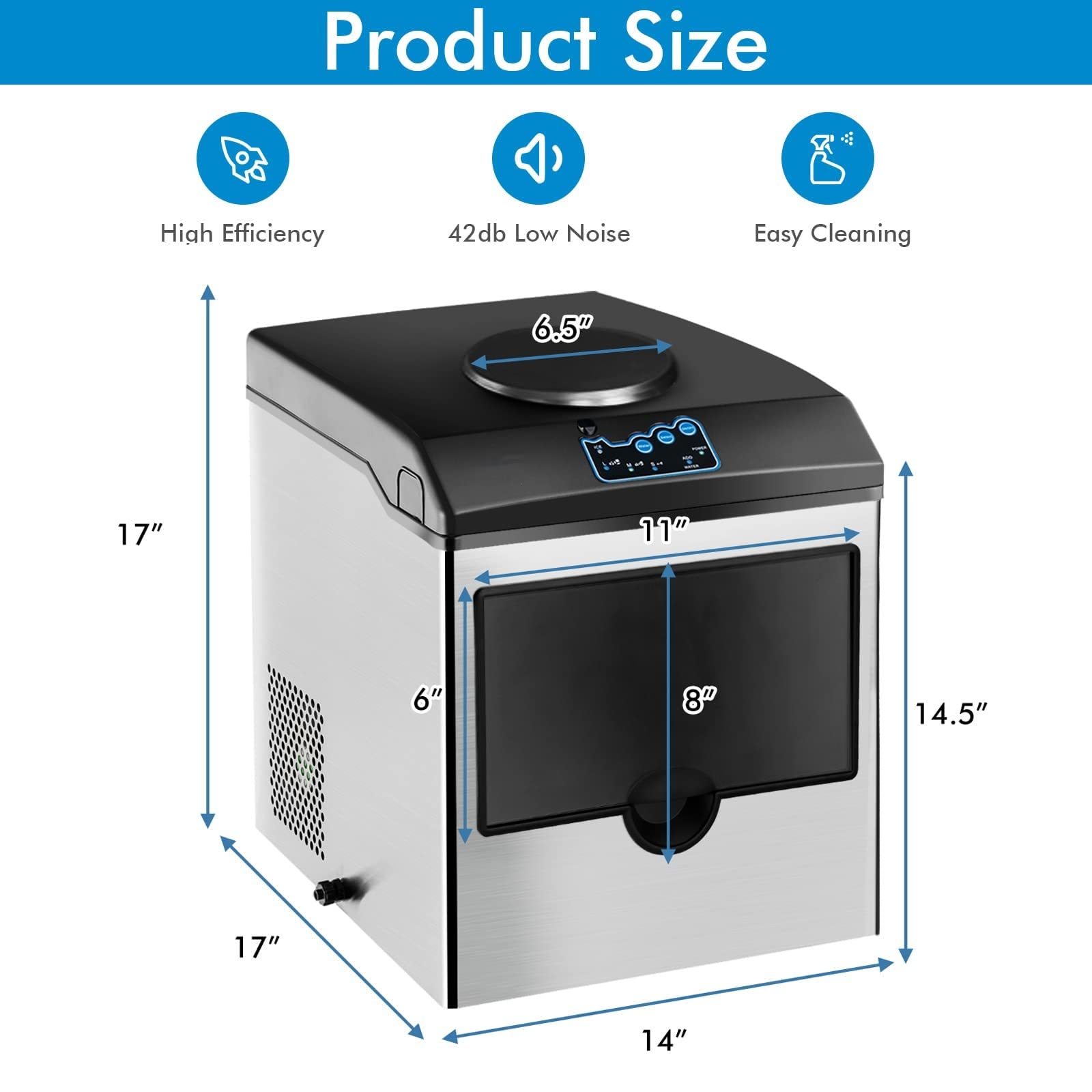 KOTEK 2 in 1 Countertop Ice Maker & Water Cooler Combo - 48LBS/24H, 3 Ice Sizes (S/M/L), Fast 6-Min Ice Production, 5LBS Storage Basket, Dual Water Fill Options with Ice Scoop - Perfect for Home, Office, and Outdoor Gatherings