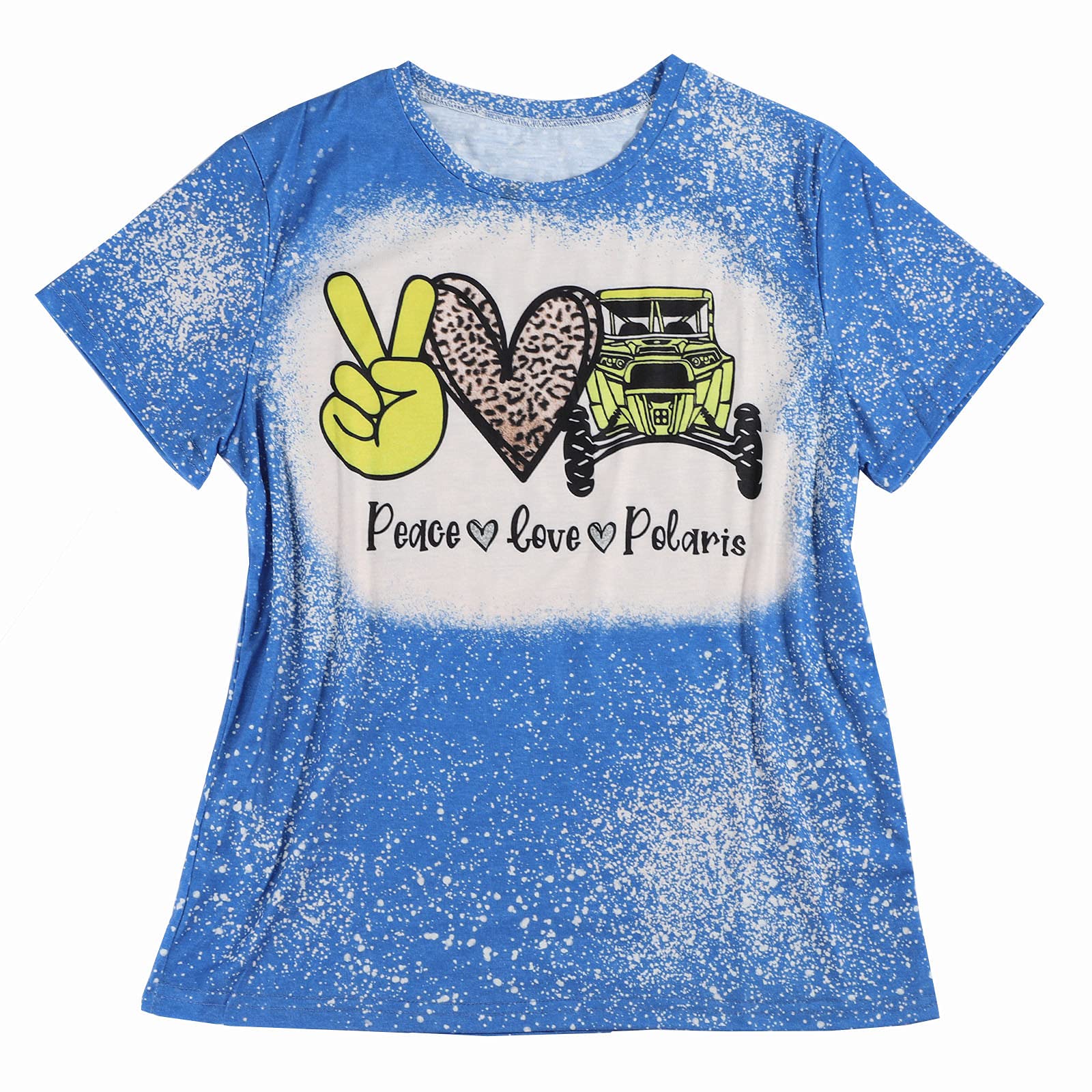 Women's Peace Love Polaris Graphic T-Shirt - Round Neck Short Sleeve Letter Print Tee for Casual Wear, Street Style & Summer Outfits
