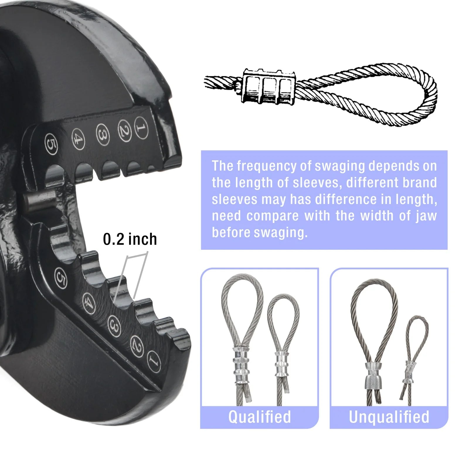 IWS 1608B Wire Rope Crimping Tool Kit for 1/16