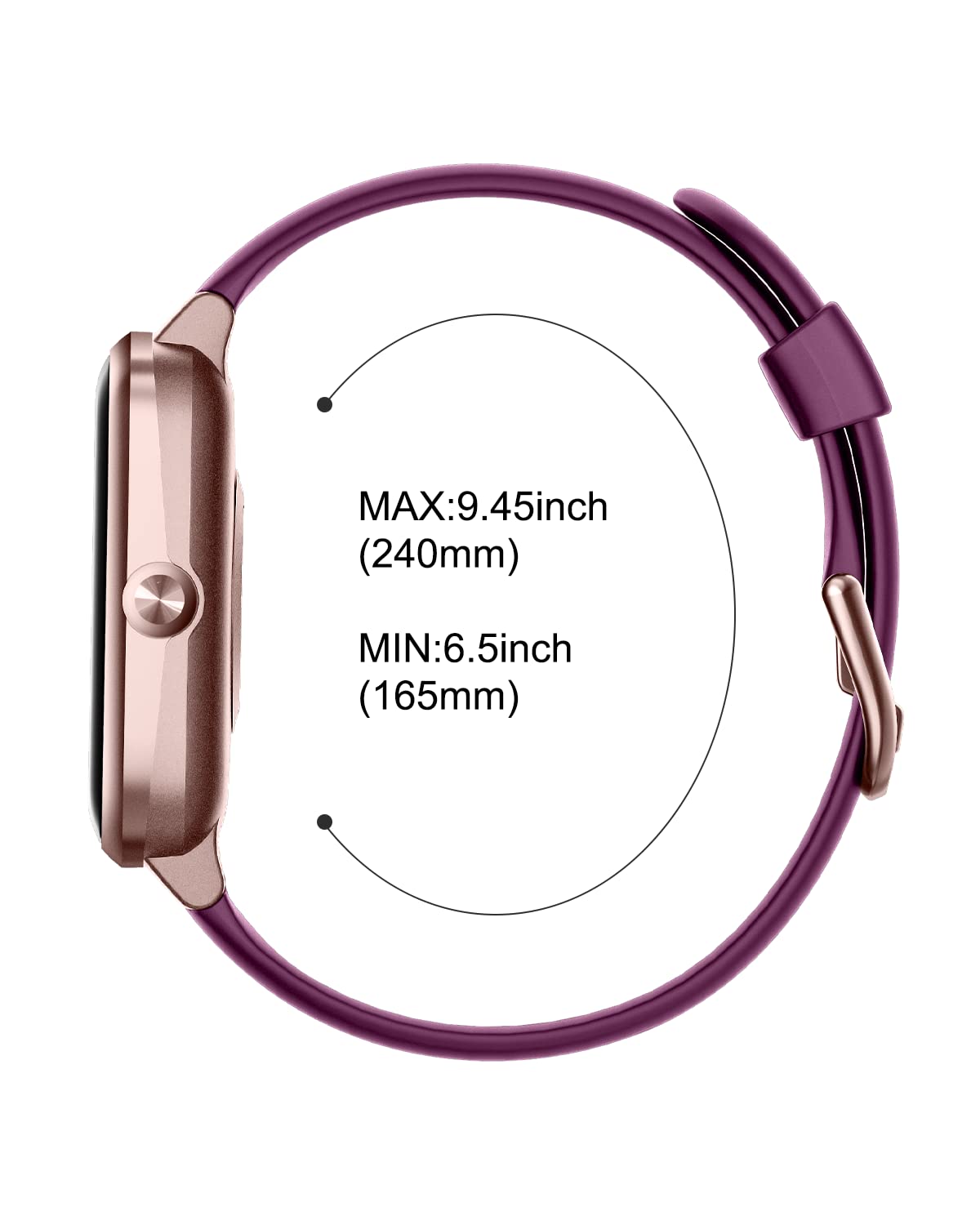 GRV Replacement Strap Band for Smart Watch FC1 - Purple Silicone Watch Band Compatible with Various Smartwatches | Perfect for Fitness, Running, Workouts & Daily Wear