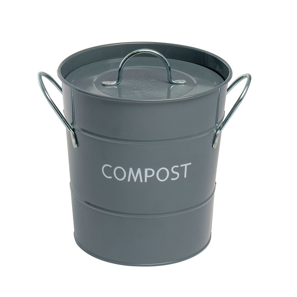 Eco-Friendly 3.2L Grey Compost Pail for Kitchen Countertop - Odor-Free Food Waste Bin for Organic Recycling & Sustainable Living