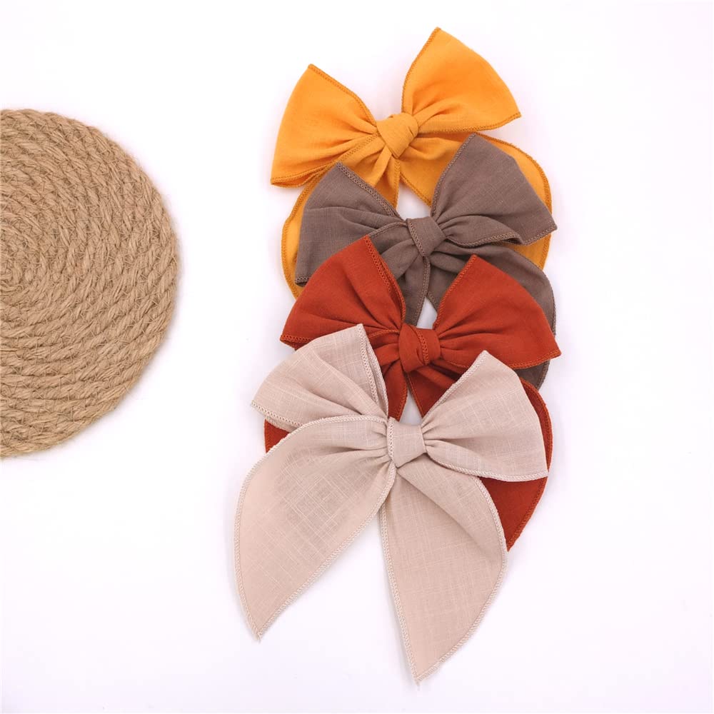 Sugarmelon 24 Pack Large Linen Hair Clips for Women & Girls - Handmade Hair Accessories for All Ages (One Size, Natural Linen) - Perfect for School, Weddings, Parties & Everyday Use