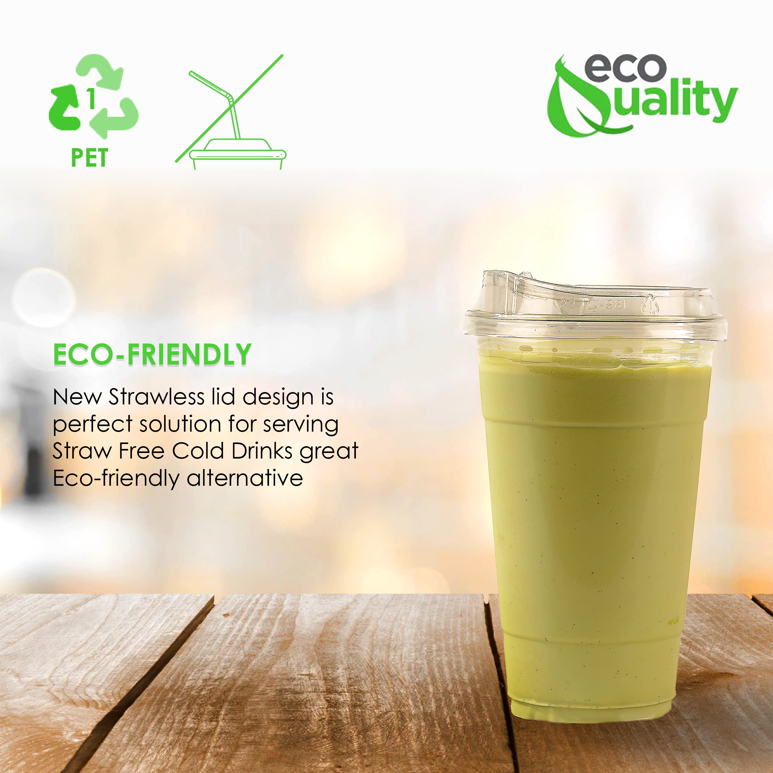 1200 Pack 20oz Clear Plastic Cups with Lids - Disposable Iced Coffee Cups, Cold Smoothie & Juice Containers - Perfect for Parties, Parfaits, Soda & Pet Treats - BPA-Free Reusable Drinkware for Home, Office & Cafes