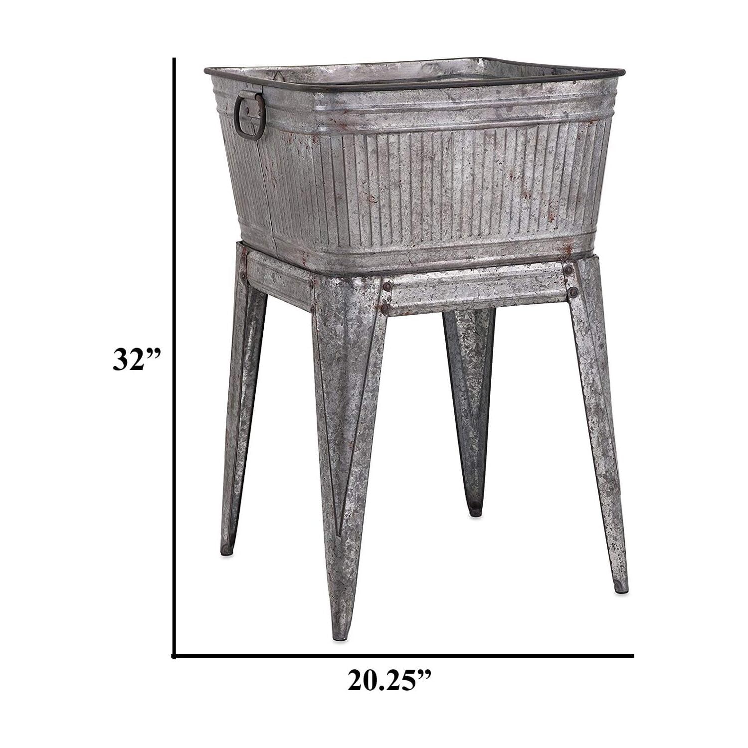 Rustic Galvanized Metal Tub with Angled Legs - 32