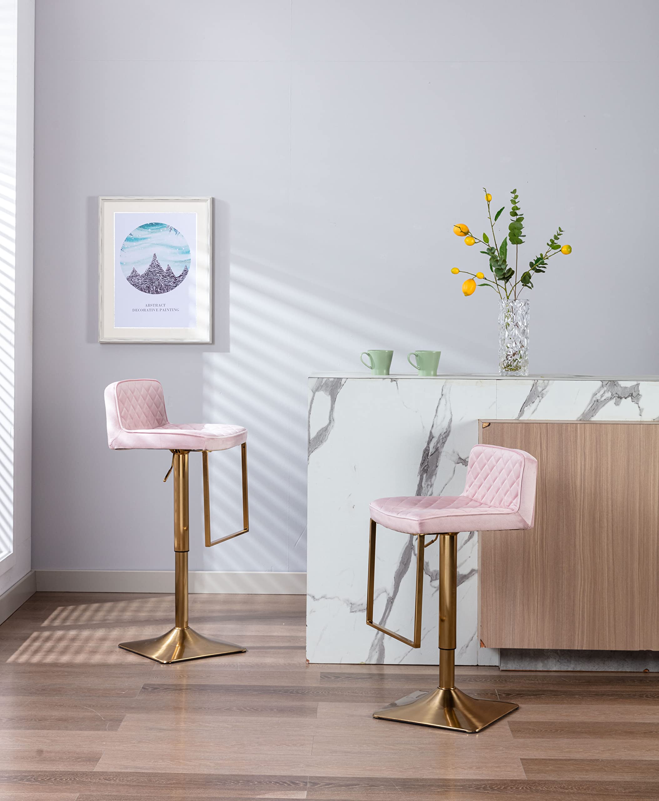 Modern Swivel Bar Stool with Backrest - 30