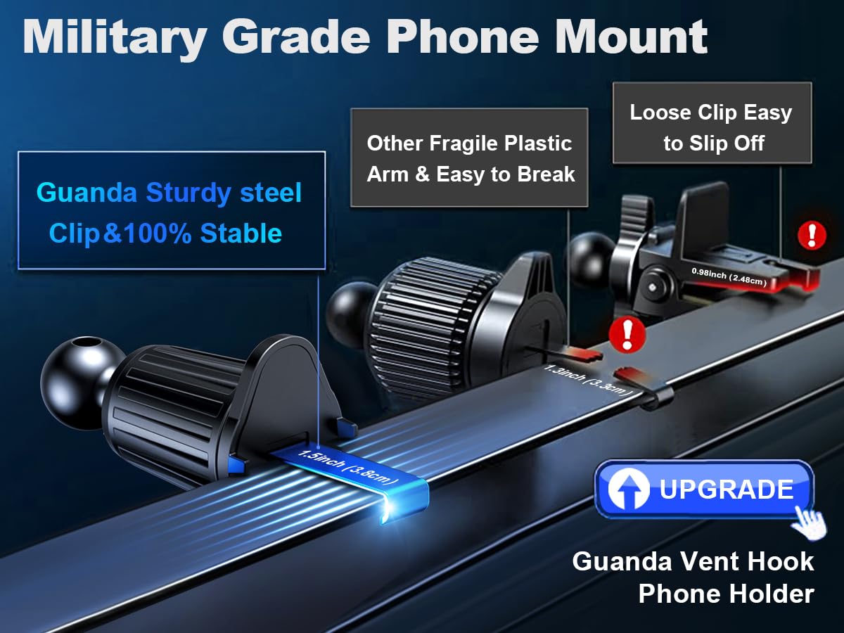 Universal Car Phone Holder - 360° Adjustable Air Vent Mount for iPhone & Smartphones - Safe Driving Accessory