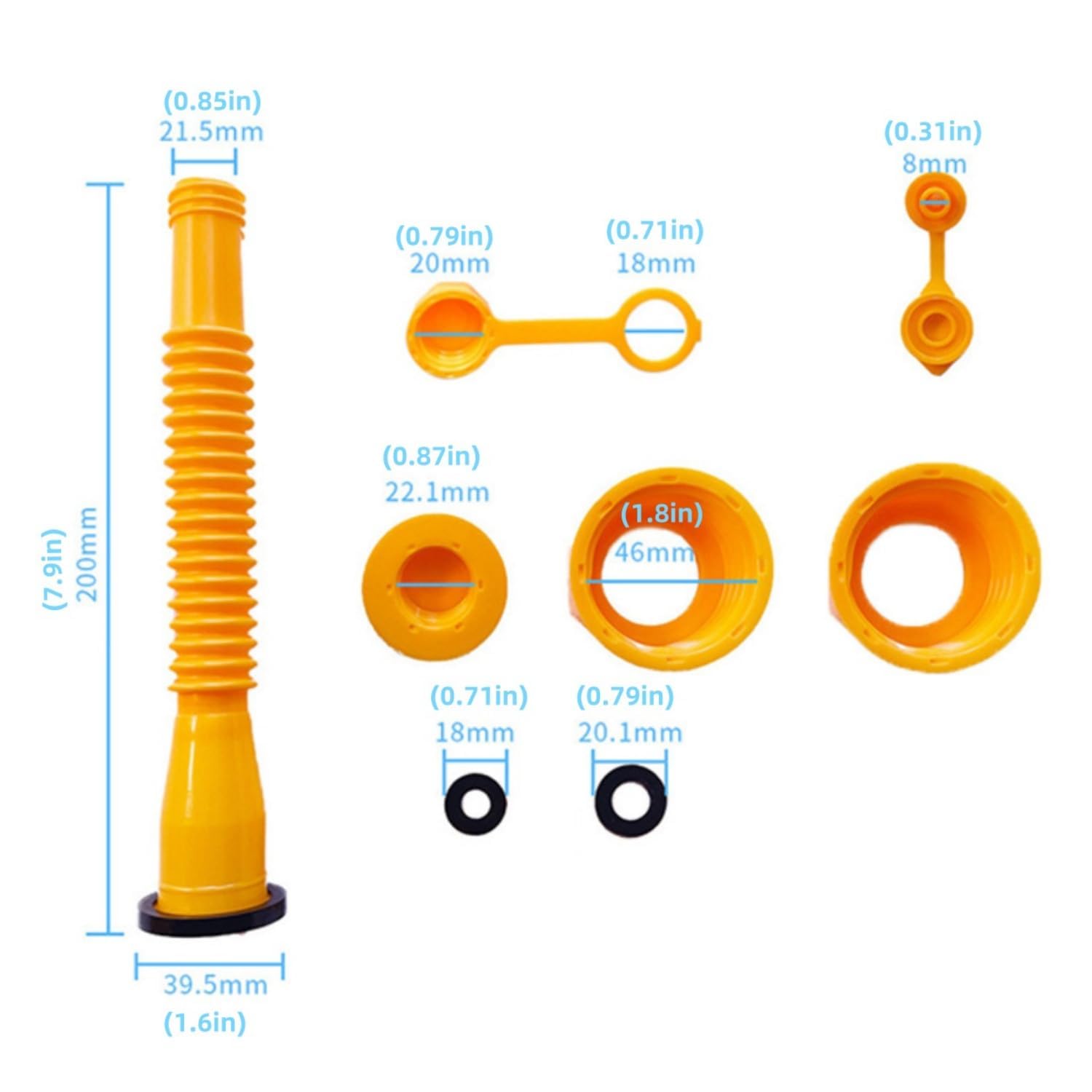 Flexible Gas Can Spout Replacement Nozzle - Universal Fit for 1/2/5/10 Gallon Oil Cans - Durable Fuel Container Accessory for Lawn Mowers, Generators & Outdoor Equipment