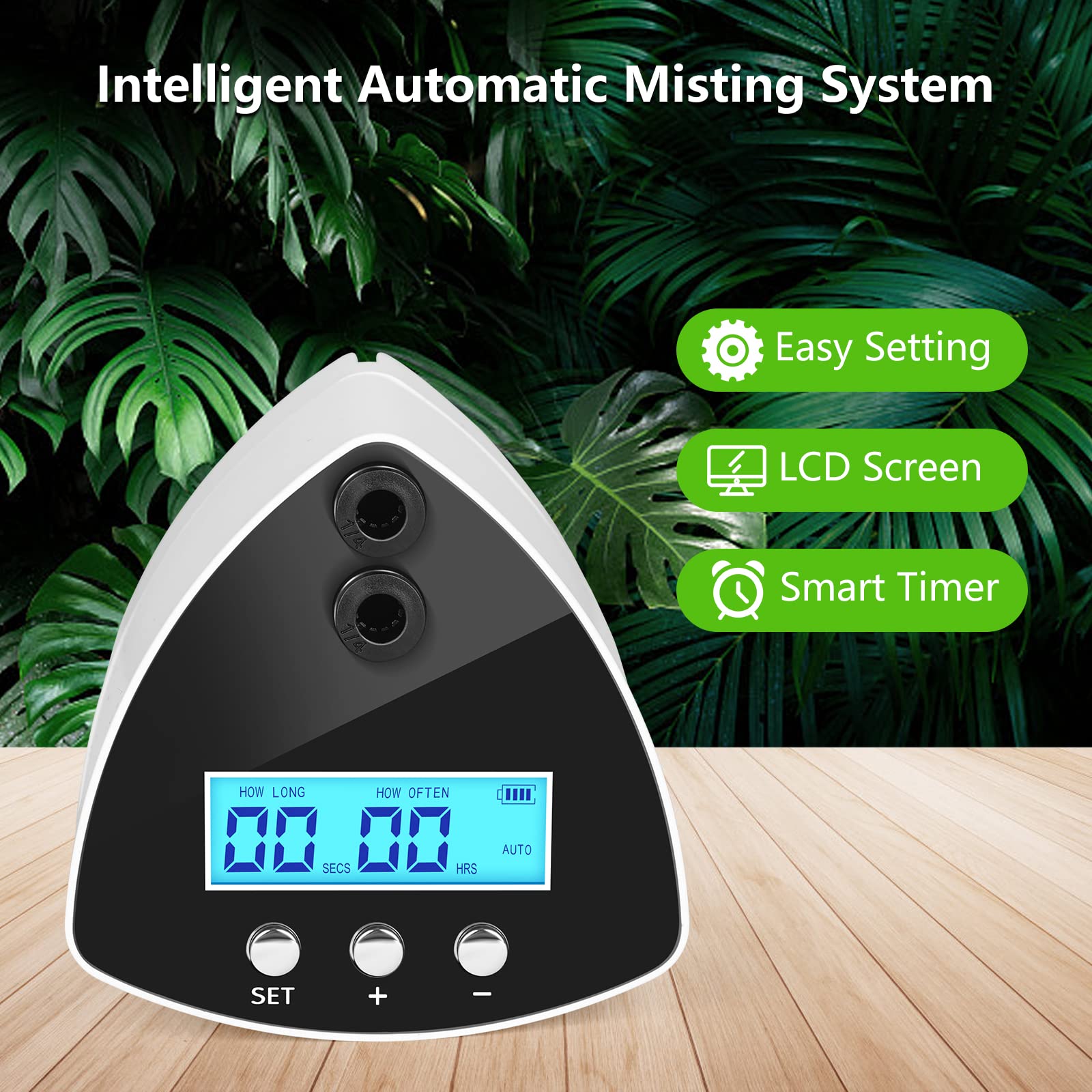 Automatic Reptile Misting System - 2 Nozzles Terrarium Humidifier with LCD Screen & Timer | Perfect for Chameleons, Geckos, Snakes & Amphibian Habitats