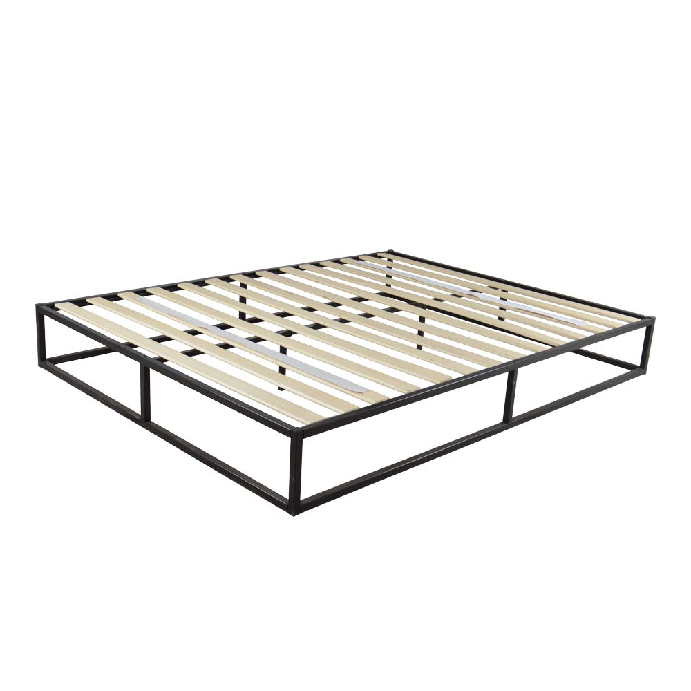 Takefuns Simple Basic Iron Bed Frame - Sturdy Metal Platform Mattress Foundation for Queen/King Size Beds, Perfect for Bedroom, Guest Room & Dormitory Use