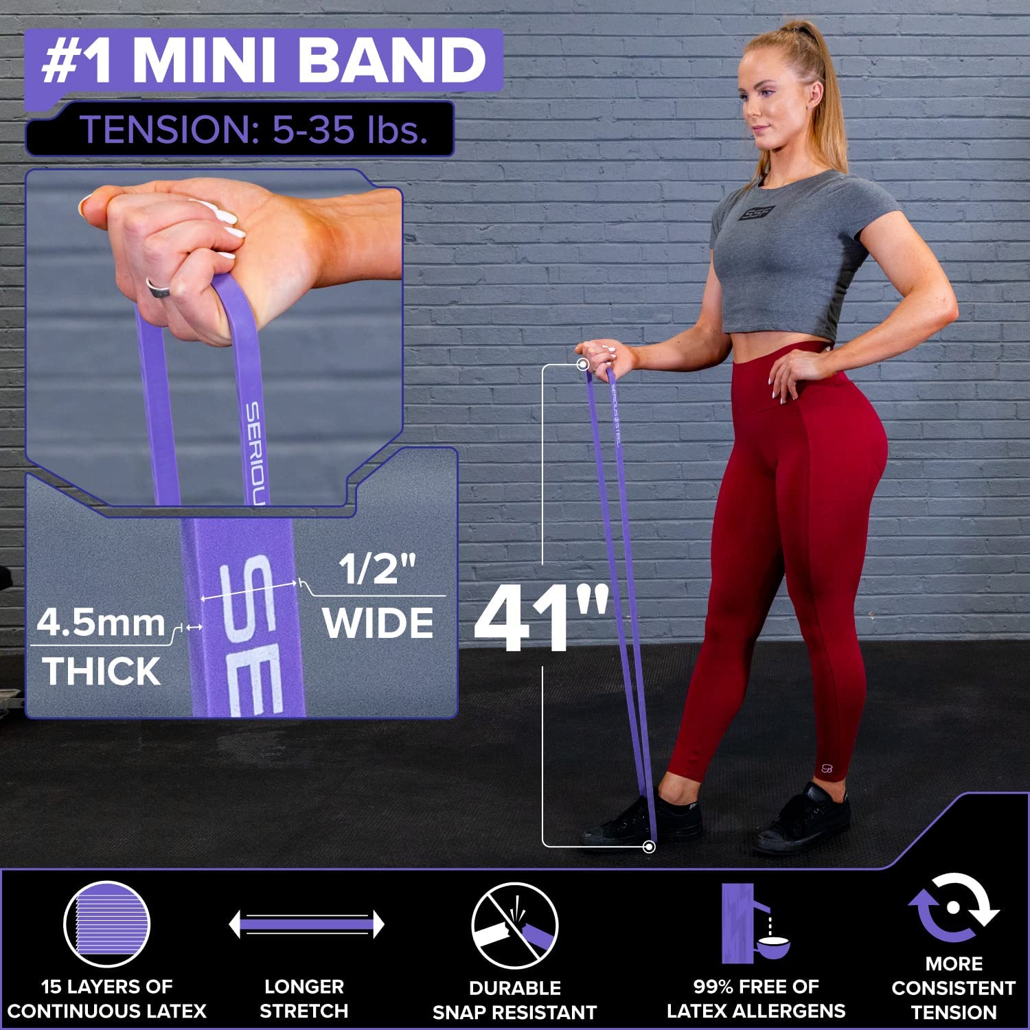 41-Piece Light Resistance Band Set (25-80 lbs) - Workout Bands for Home Gym, Physical Therapy, Yoga & Strength Training