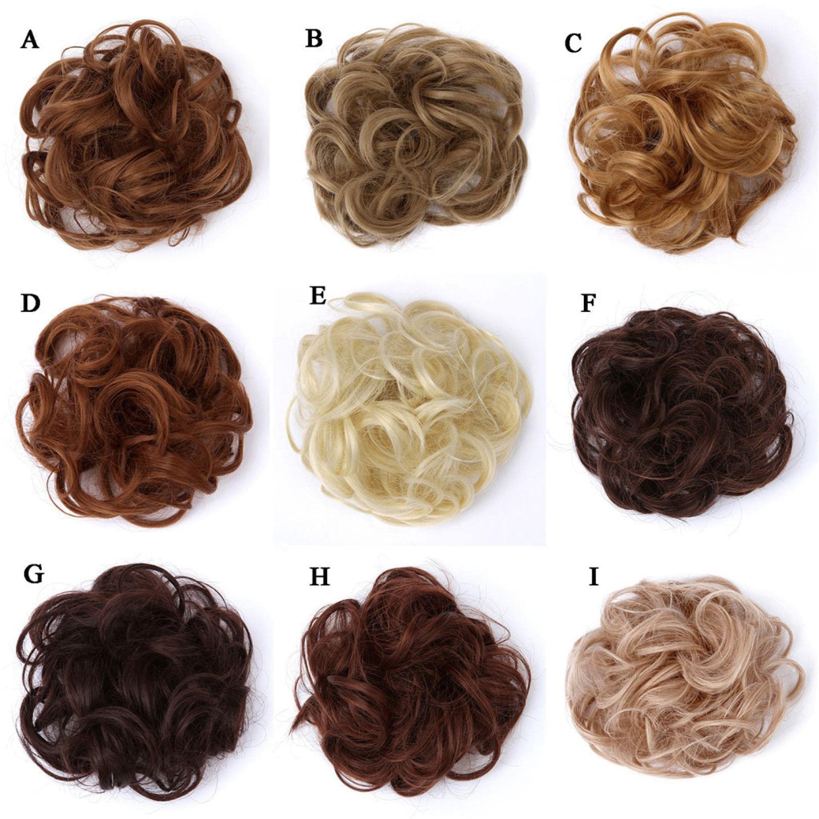 Alalaso Women's Curly Messy Bun Hair Extensions - Synthetic Tousled Updo Ponytail Hairpieces with Scrunchies for Everyday & Party Hairstyles