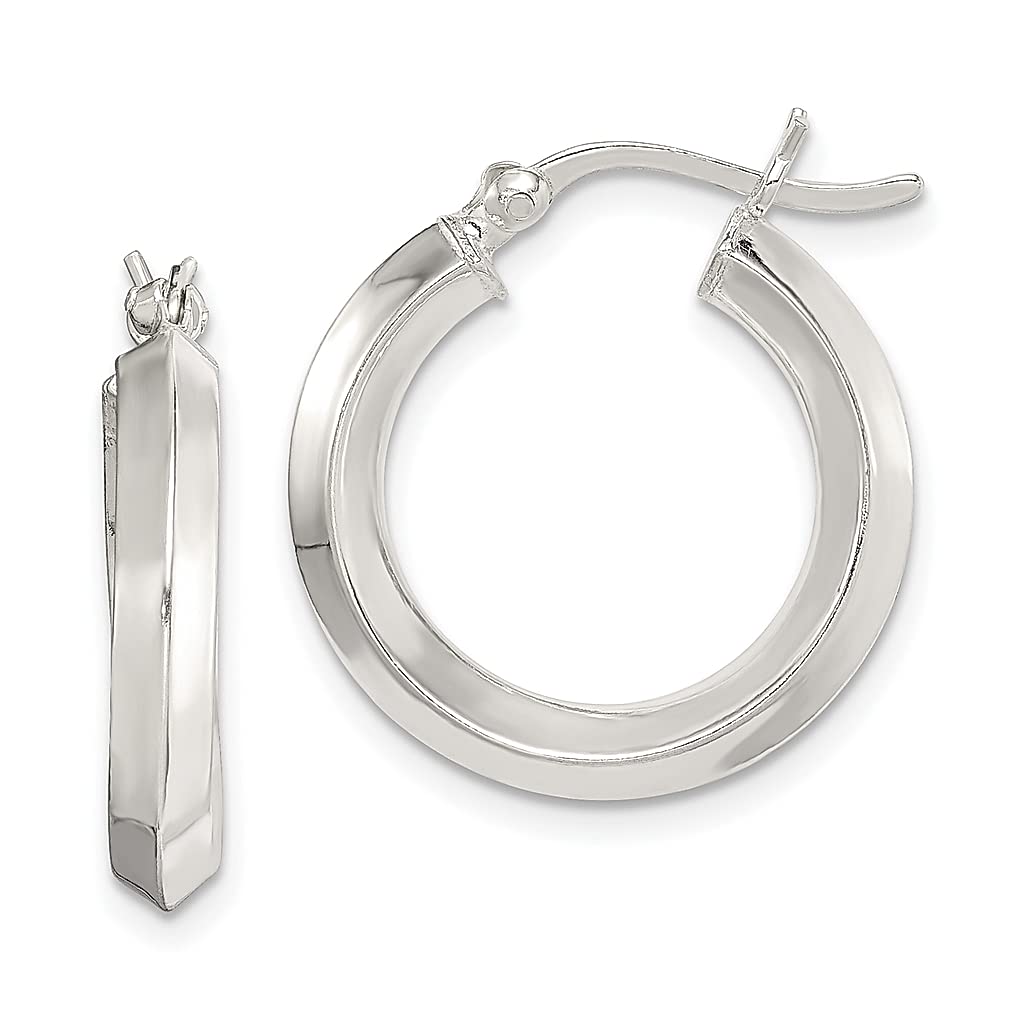 925 Sterling Silver 3x20mm Knife Edge Hoop Earrings - Hypoallergenic Women's Fine Jewelry Set | Perfect Gift for Her, Birthday, Anniversary & Everyday Wear