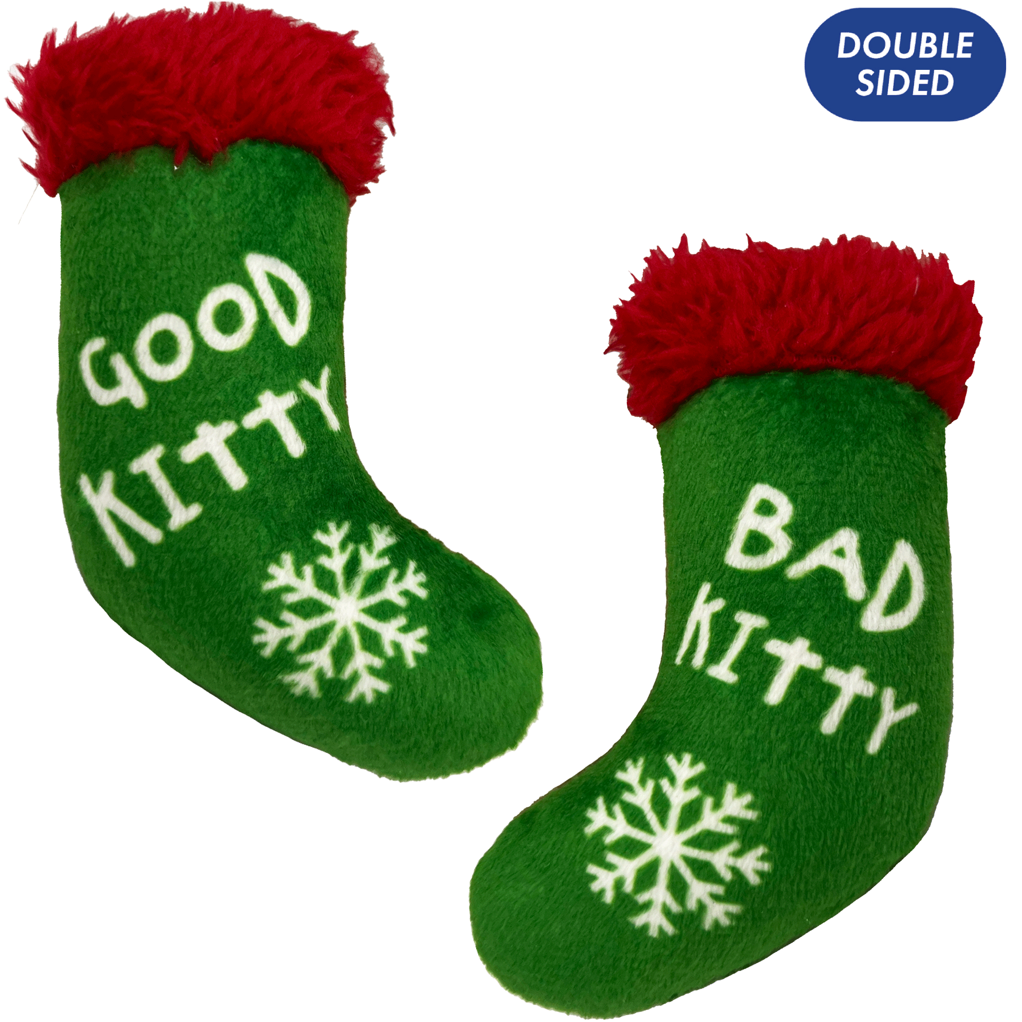 Kittybelles Good Kitty Bad Kitty Cat Stocking Toy - Green Plush Catnip Toy for Playful Kittens | Perfect for Christmas Stockings & Interactive Playtime