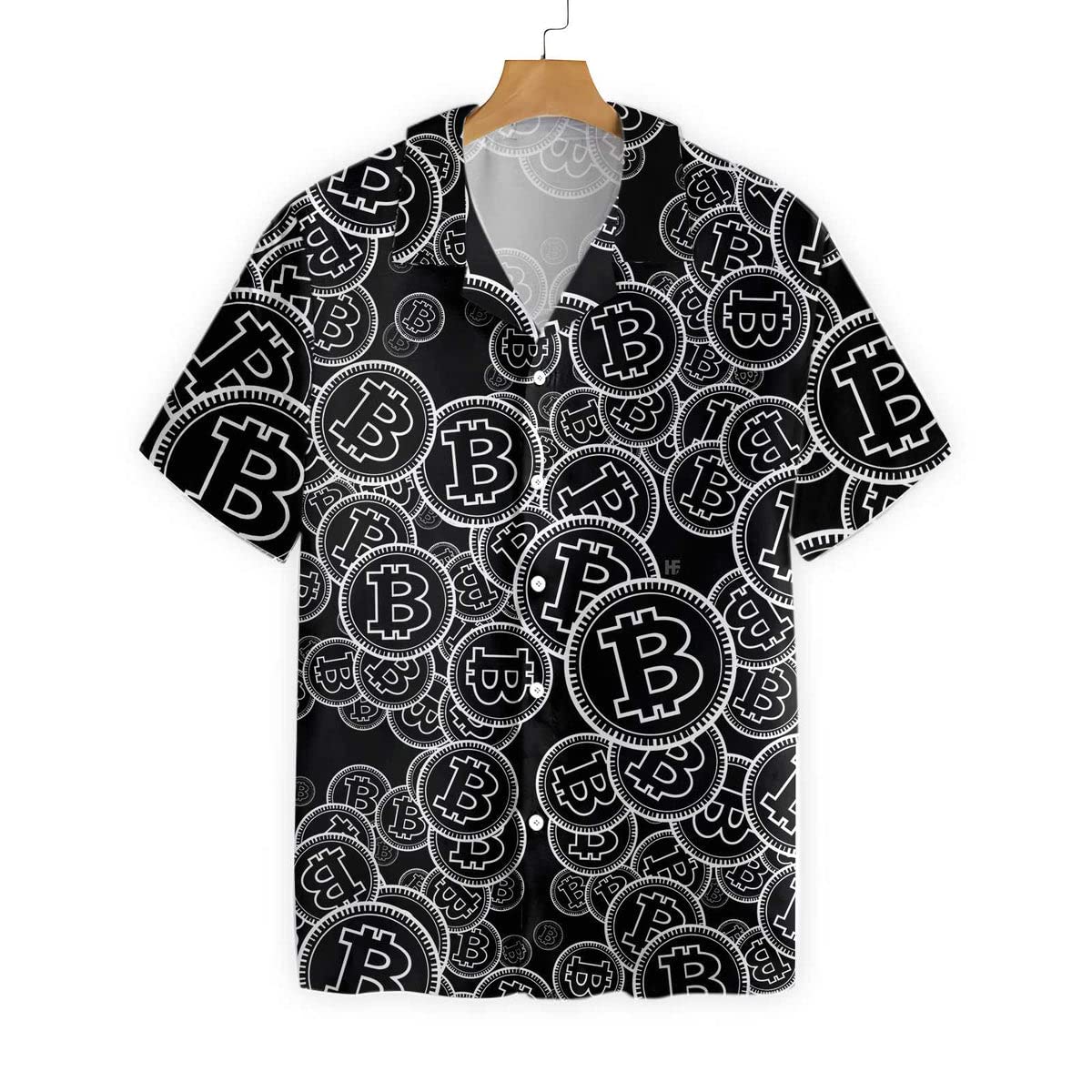HYPERFAVOR Bitcoin T-Shirts for Men - Casual Short-Sleeve Crypto Shirt & Bitcoin Hawaiian Shirt Set of 2 - Perfect for Bitcoin Enthusiasts, Crypto Conferences, and Casual Wear