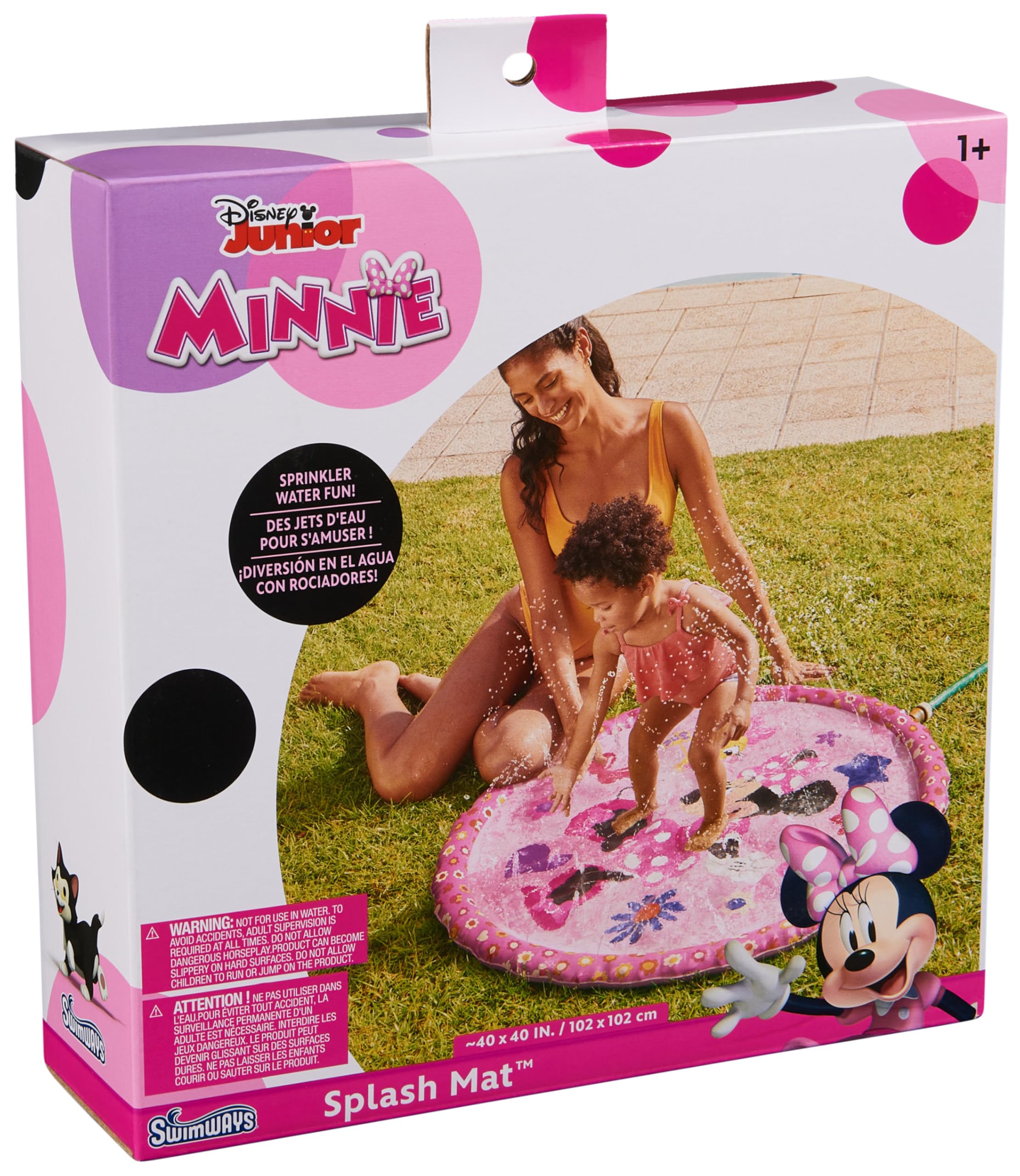 Minnie Mouse Splash Pad for Kids - SwimWays Outdoor Water Play Mat, Toddler Splash Toy for Ages 1+ | Perfect for Backyard, Pool Parties & Summer Fun