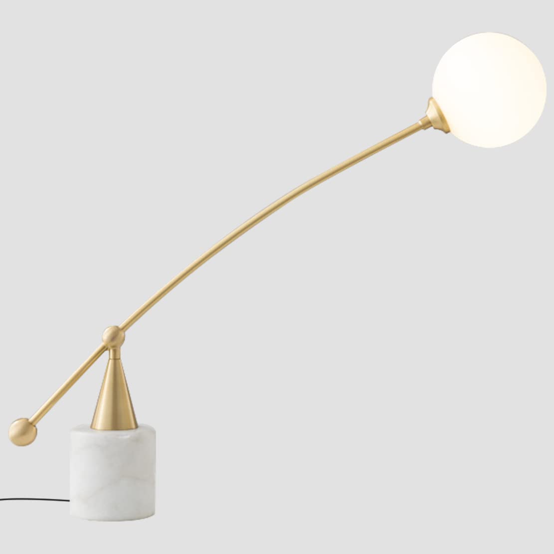 Flyrose Antique Brass Gold Table Lamp with 2-Light White Glass Globe & Marble Base - Vintage Desk Lamp for Reading, Bedroom, Office Nightstand - Perfect for Cozy Reading Nooks, Bedside Lighting & Home Office Decor
