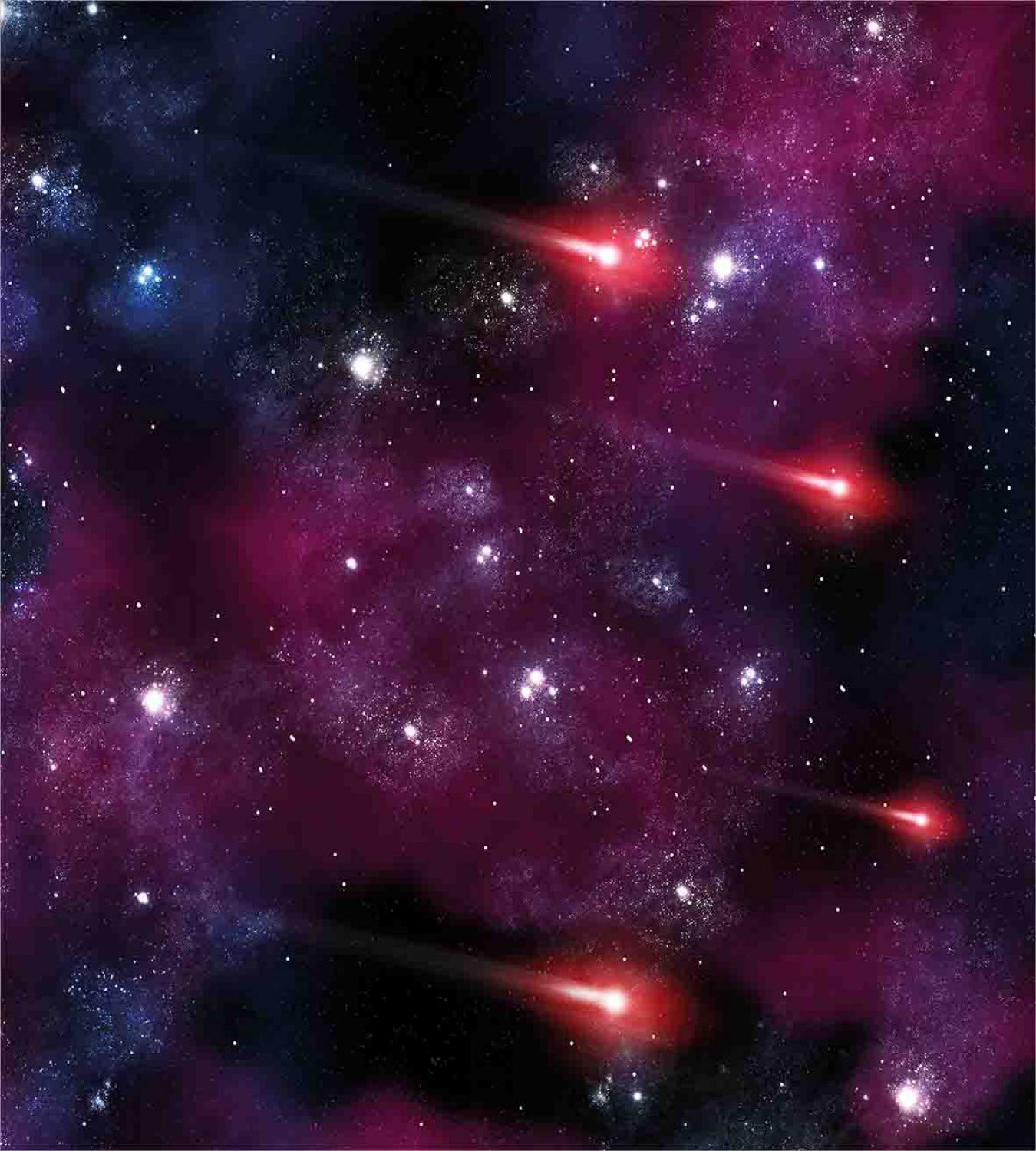 Ambesonne King Size Duvet Cover Set - 3 Piece Space Theme Comet Meteor Shower Celestial Bedding with 2 Pillow Shams | Magenta Blue Galaxy Print | Perfect for Astronomy Lovers' Bedroom Decor & Starry Night Theme Rooms