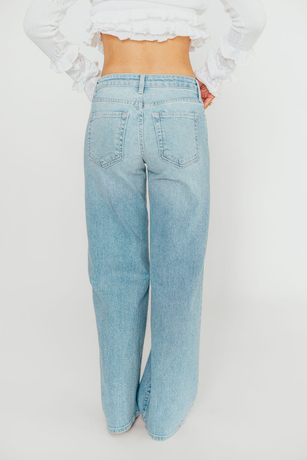 Laurel Wide Leg Jeans for Women - Light Denim High Waist Stretch Comfort Pants - Perfect for Casual Outfits & Office Wear