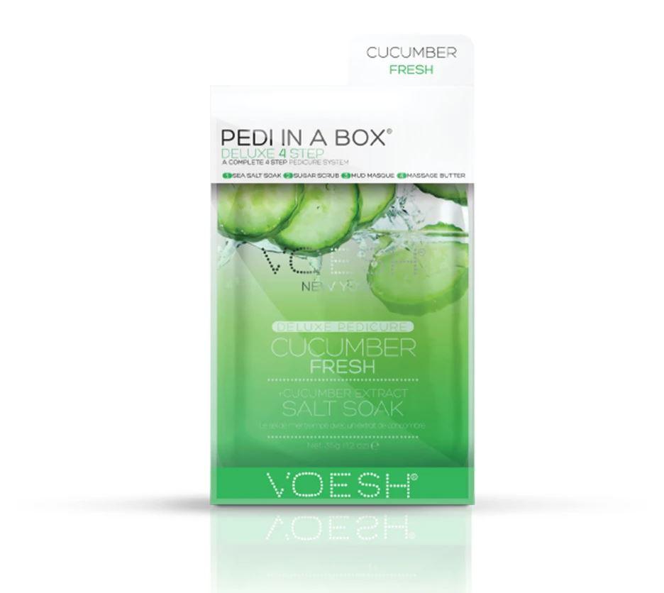 Voesh Pedi in a Box Cucumber Fresh - At-Home Spa Pedicure Kit for Soft & Smooth Feet | Perfect for Self-Care, Relaxation & Gift Giving
