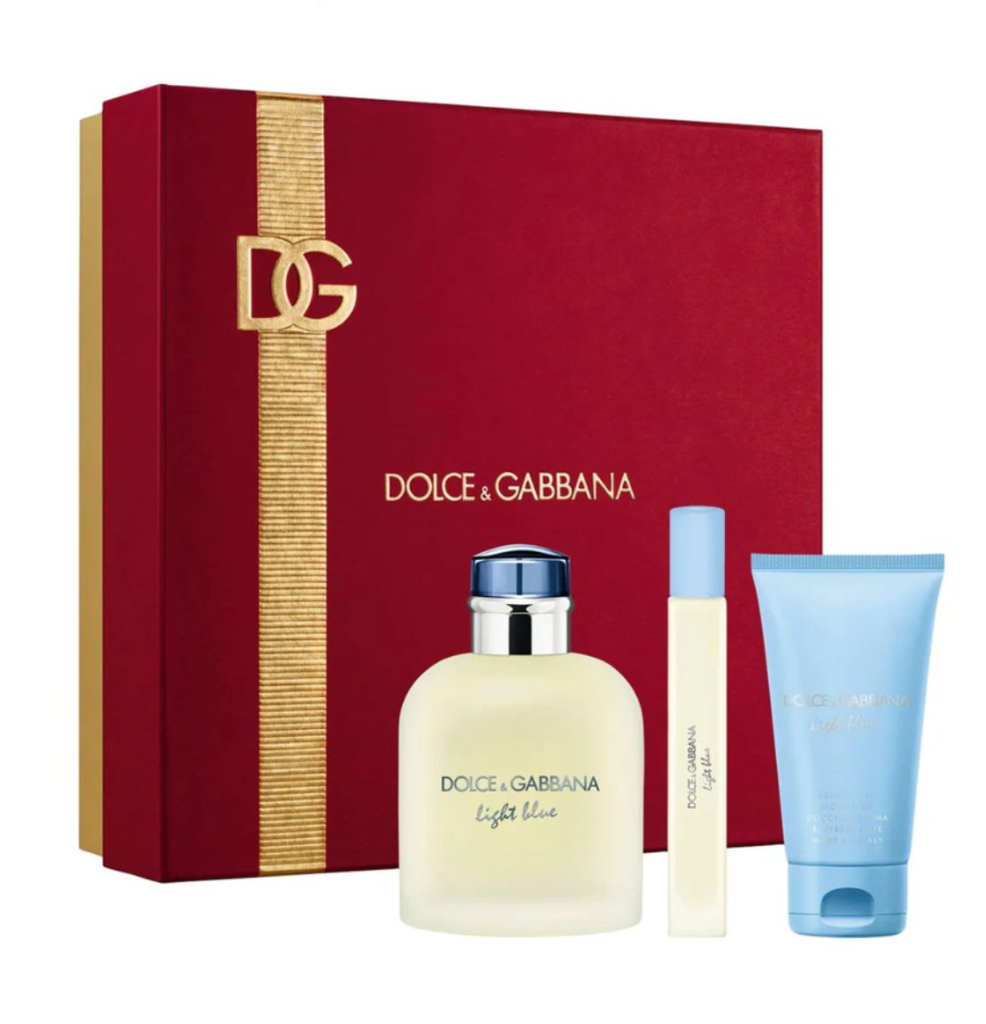 Dolce & Gabbana Light Blue Men's 3-Piece Gift Set - 125ML EDT Spray + 50ML Shower Gel + 10ML EDT Travel Size | Perfect for Gifts, Travel & Daily Fragrance Refresh