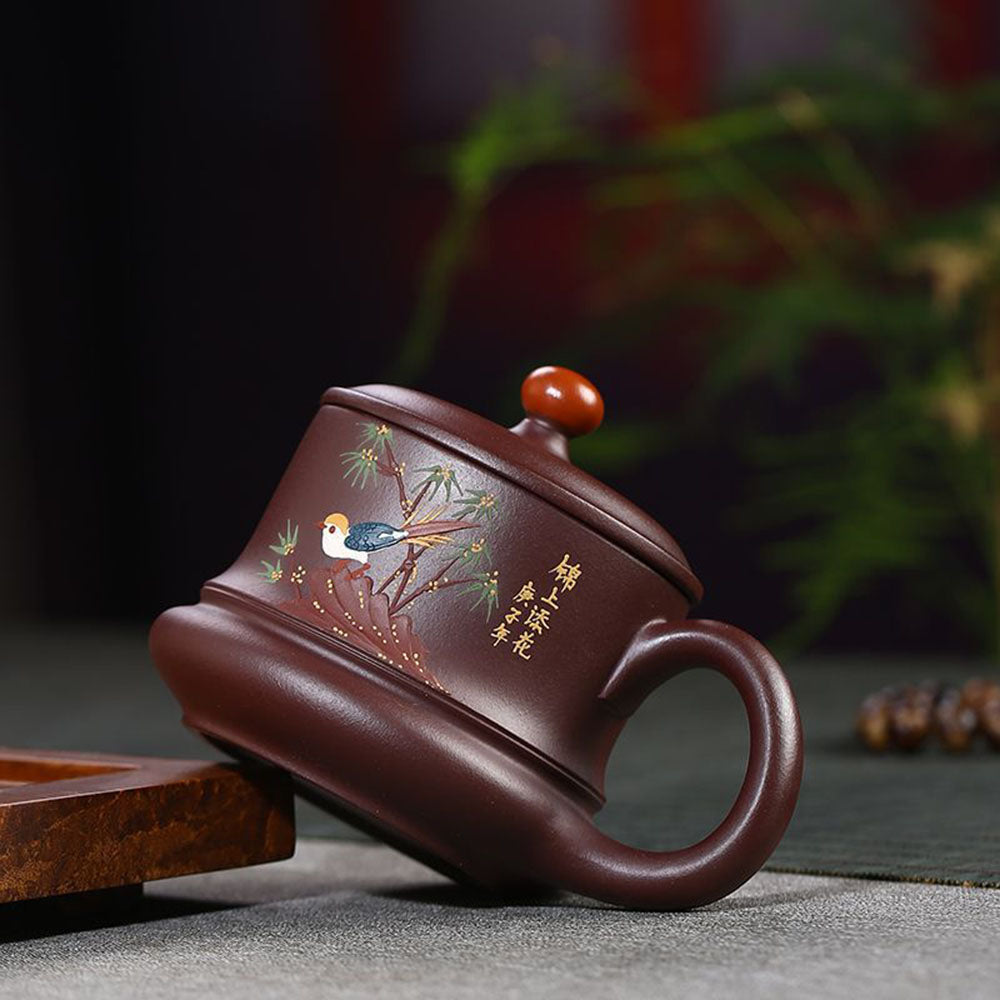 Premium Yixing Purple Clay Tea Cup for Birds - Handcrafted Chinese Ceramic Teacup - Perfect for Tea Ceremonies, Gifts & Home Decor