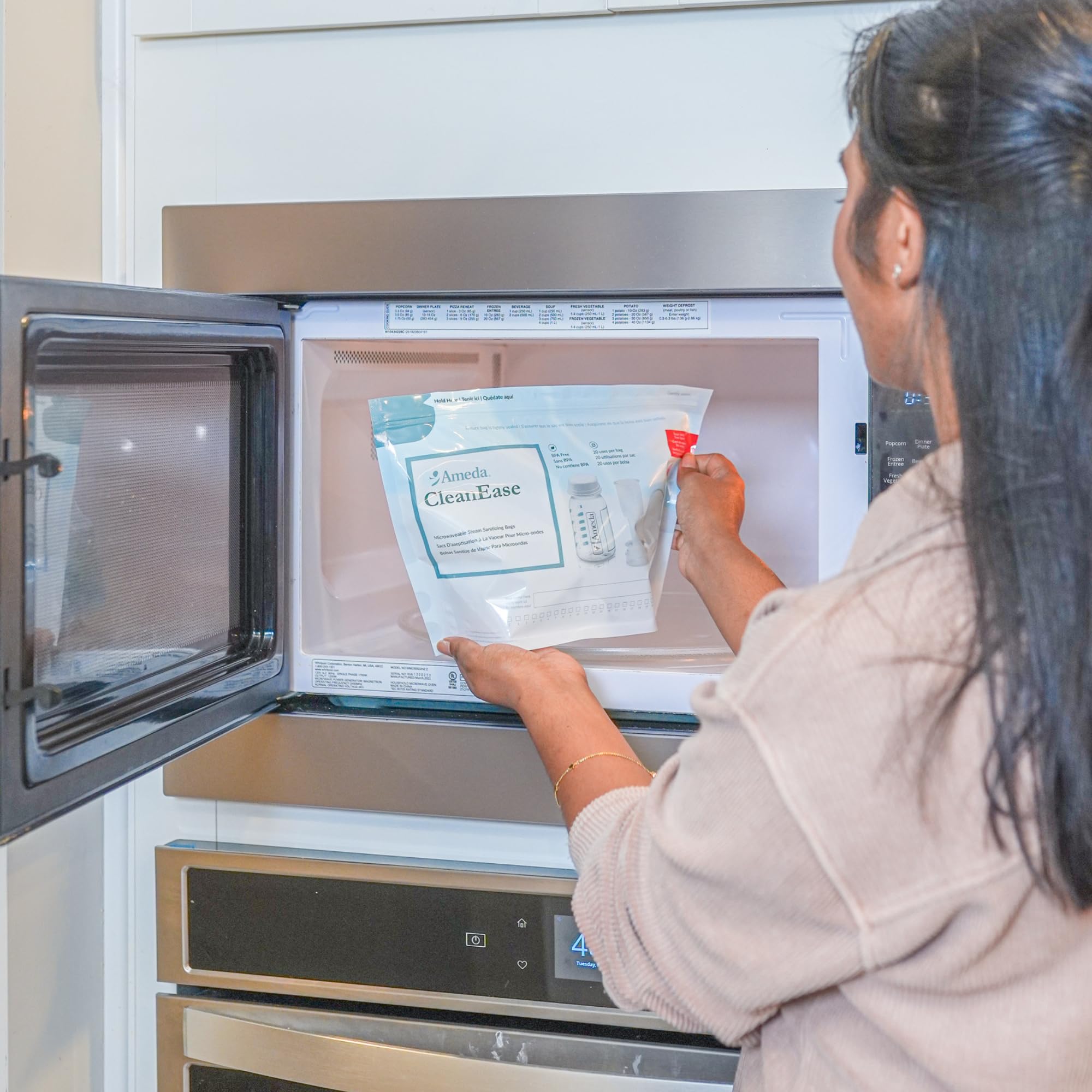 Ameda CleanEase Microwave Steam Sanitizer Bags - 7 Pack | Breast Pump Parts & Baby Bottle Sterilizer Bags | Quick & Safe Sanitization for Nursing Accessories
