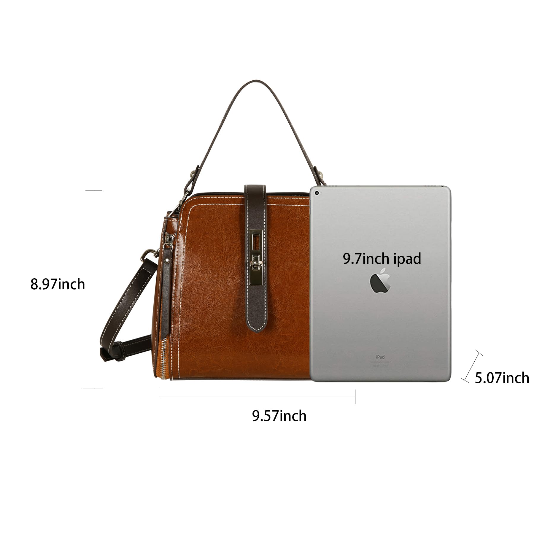 HESHE Genuine Leather Handbags for Women - Stylish Shoulder Bags, Satchels & Crossbody Purses | Perfect for Work, Travel & Everyday Use