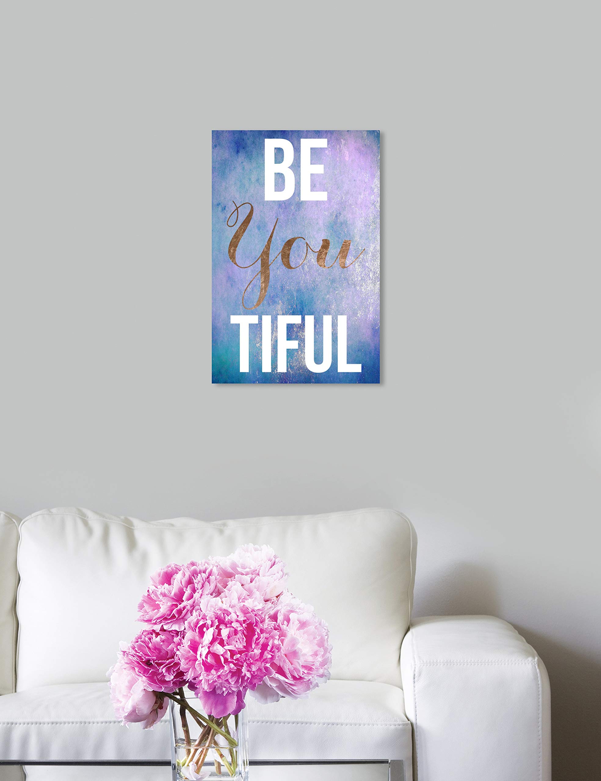 Oliver Gal Artist Co. 'Be You' Wall Art Canvas Print - Inspirational Typography & Quote Home Decor, 10x15 Inches, Blue & Purple - Perfect for Living Room, Bedroom & Office Decor