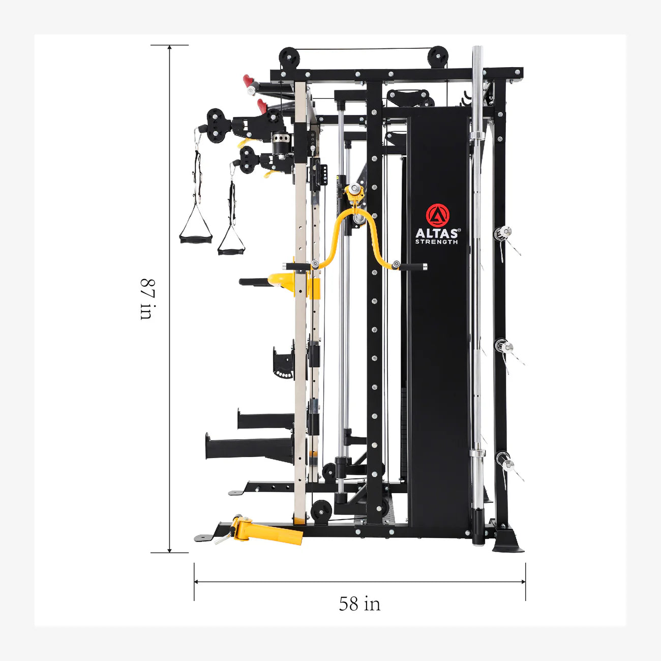 Atlas Strength Smith Machine with Pin-Loaded Weight Stack & Pulley System - AL 3087B Home Gym Equipment for Full-Body Workouts | Perfect for Home Fitness, Strength Training & Muscle Building