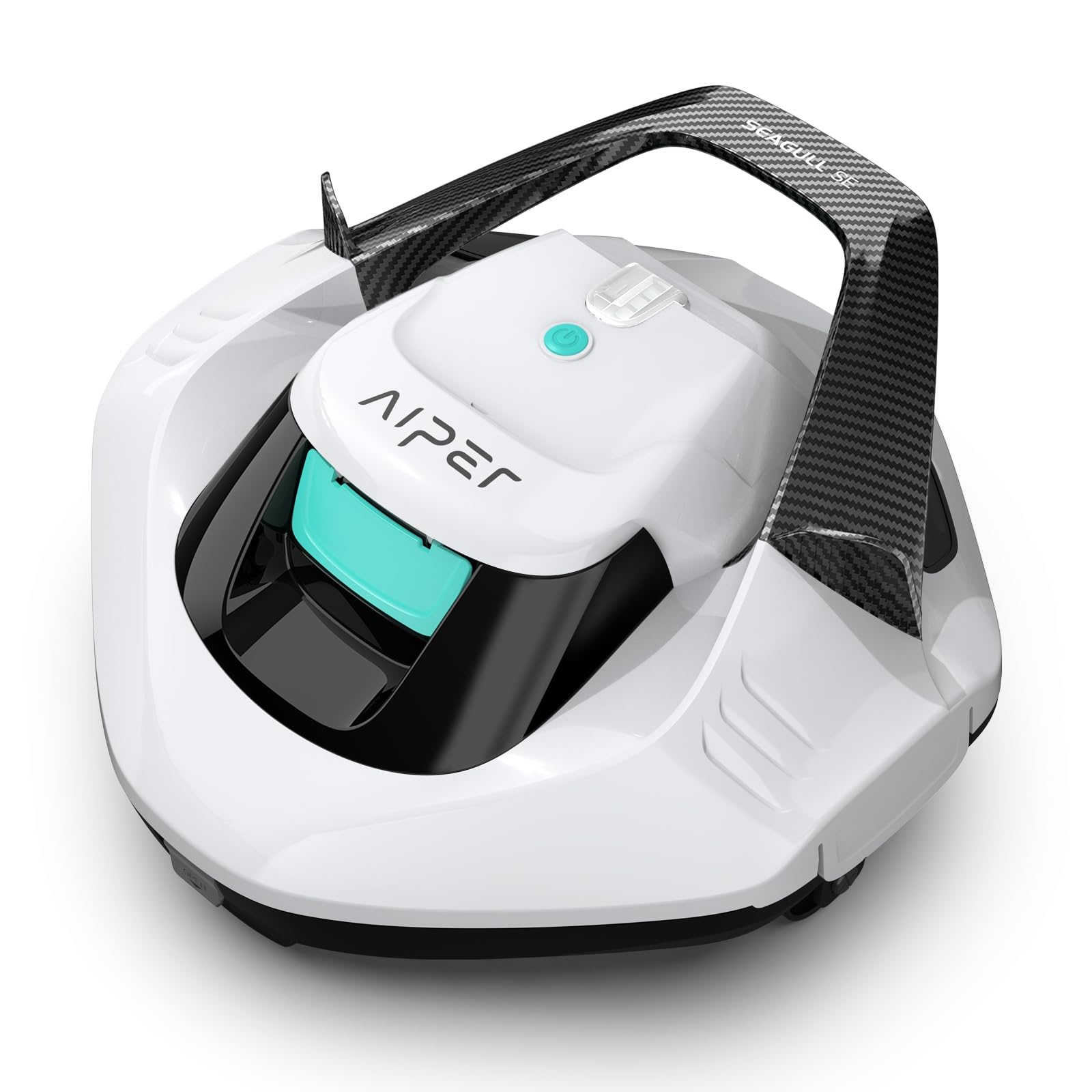 AIPER Cordless Robotic Pool Cleaner with Self-Parking - Automatic Above Ground Pool Vacuum for Flat Surfaces up to 40ft - Portable & Lightweight White Pool Cleaning Robot for Easy Maintenance (Perfect for Backyard, Inground & Small Pools)