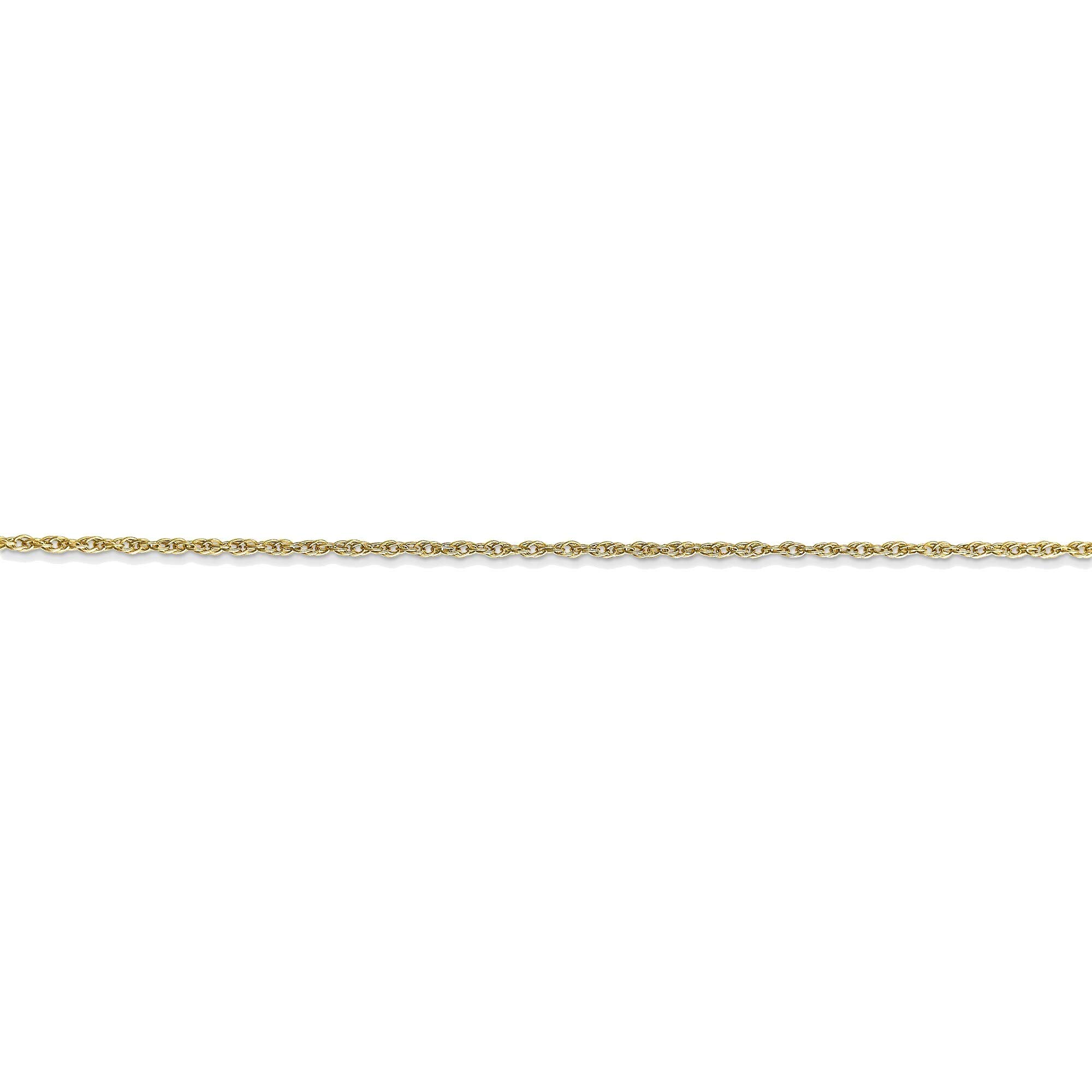 10K Yellow Gold 0.8mm Lite-Baby Rope Chain Necklace - Bonyak Jewelry | Dainty Everyday Wear, Layering Piece, Perfect Gift for Women & Girls