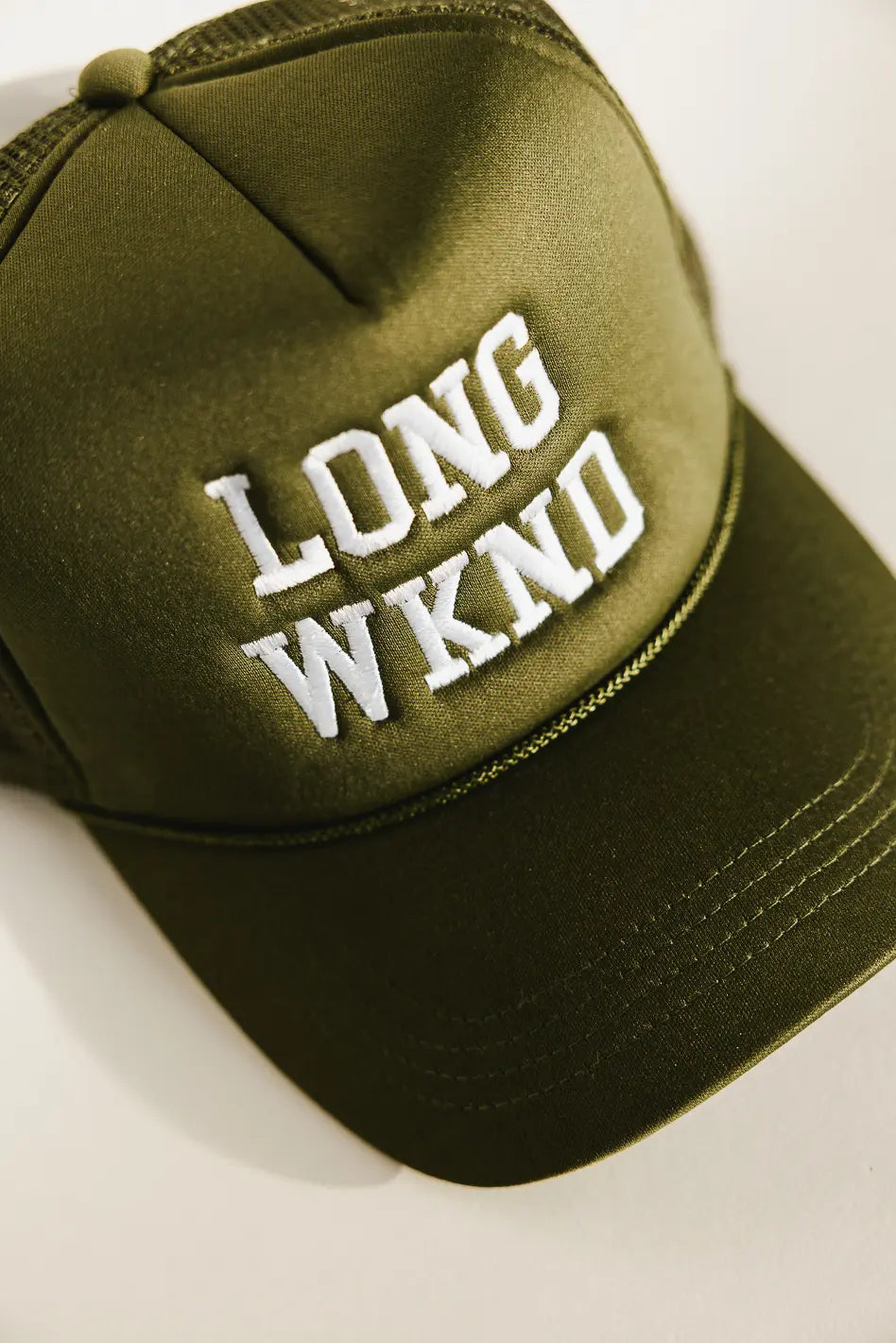 Stylish Olive Long Weekend Trucker Hat for Men & Women - Perfect for Outdoor Adventures, Road Trips, and Casual Wear