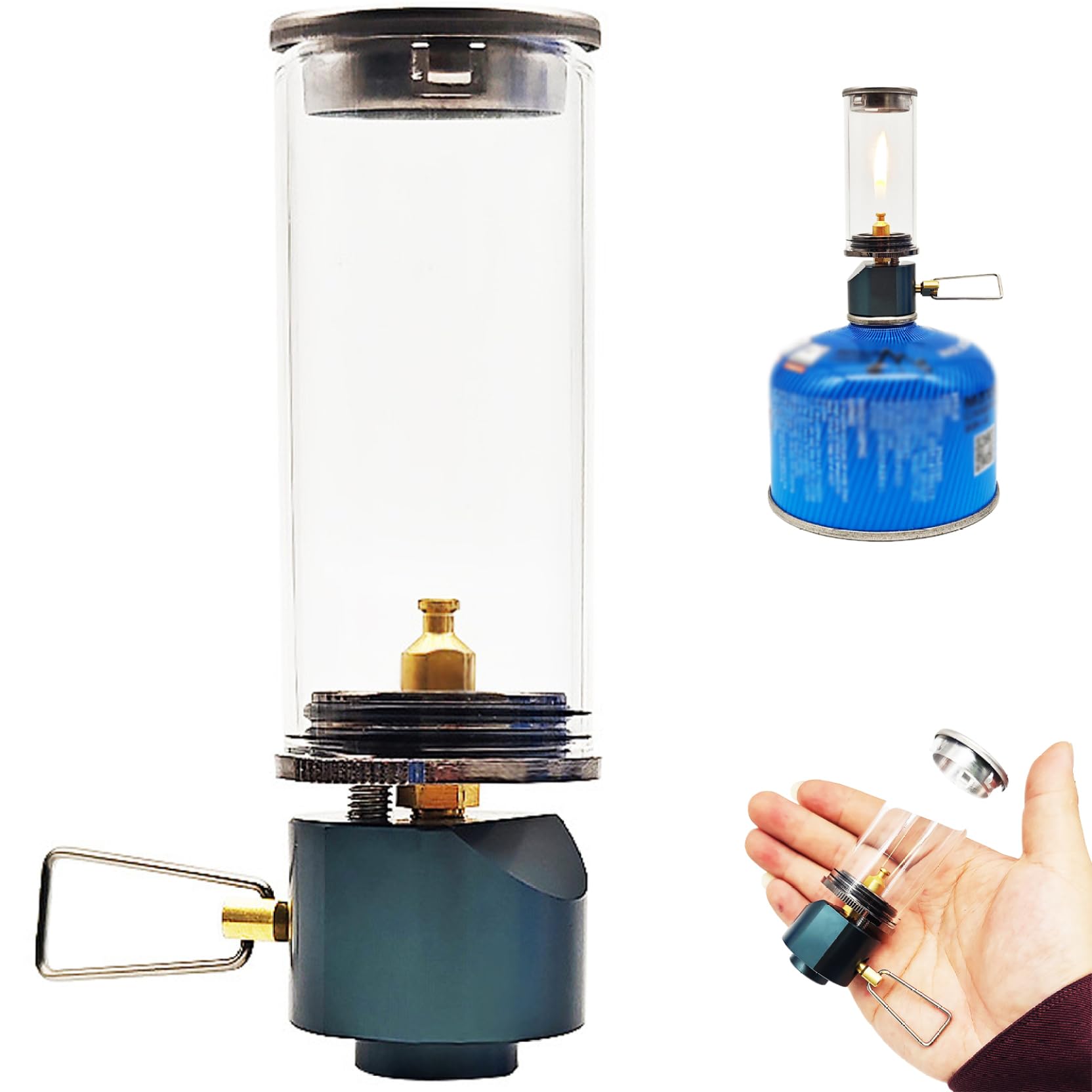 **Dreamlike Adjustable Gas Lantern with Heat-Resistant Glass – Perfect for Camping, Hiking & Outdoor Adventures**    **使用场景 (Usage Scenarios):** Ideal for camping trips, hiking excursions, backyard gatherings, emergency lighting, and creating a cozy outdoor ambiance.
