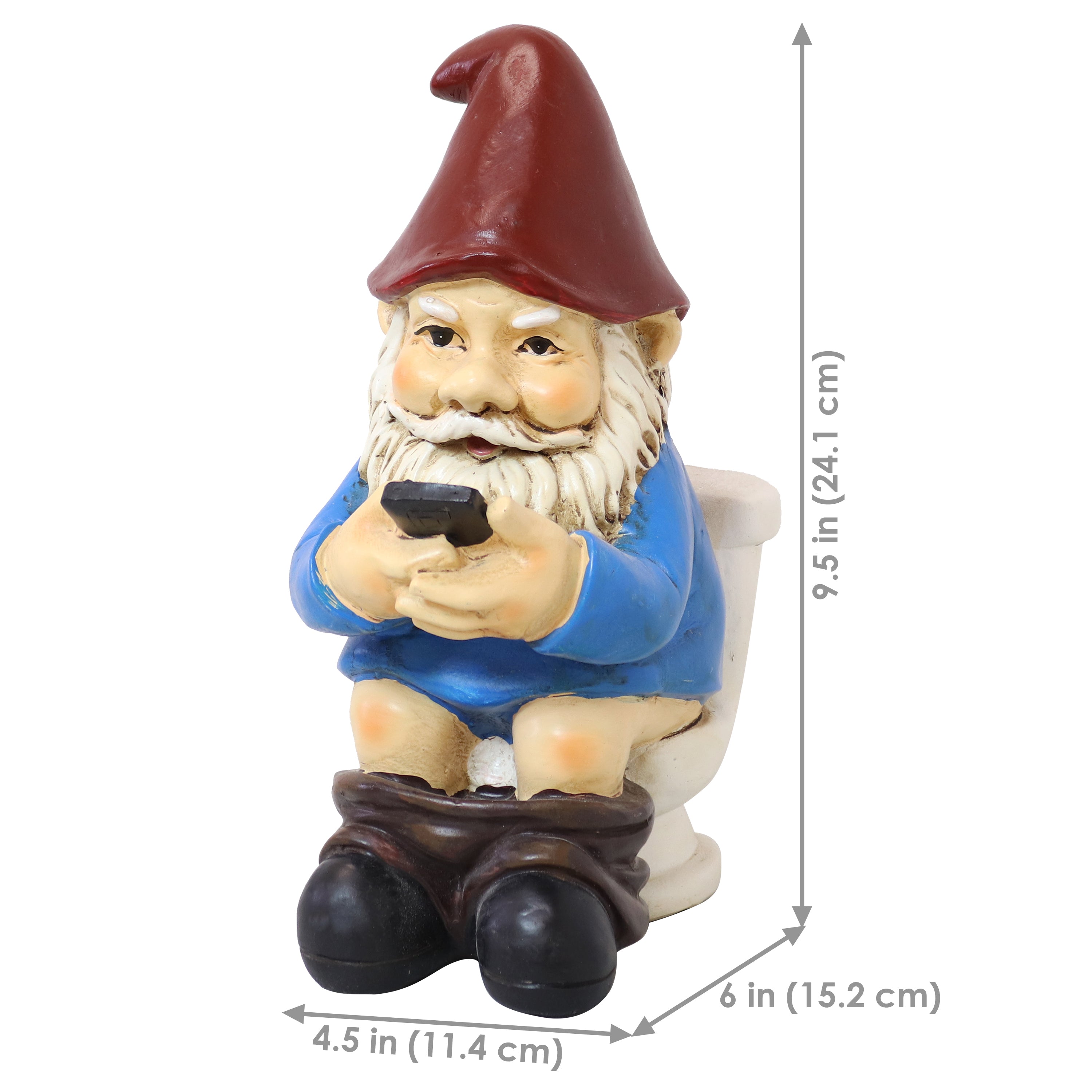 Funny Garden Gnome Statue - Cody Reading Phone on Throne - Outdoor Lawn Decor for Garden, Yard, and Patio - Perfect Gift for Gnome Lovers & Unique Home Decoration