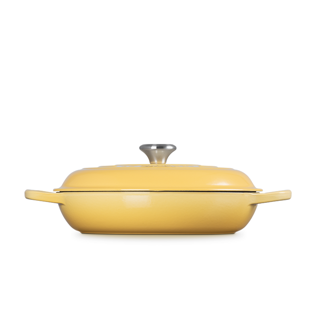 Le Creuset Camomille 3.5 Quart Enameled Cast Iron Braiser with Lid - Perfect for Slow Cooking, Roasting & Searing - Ideal for Stovetop, Oven & Table Serving