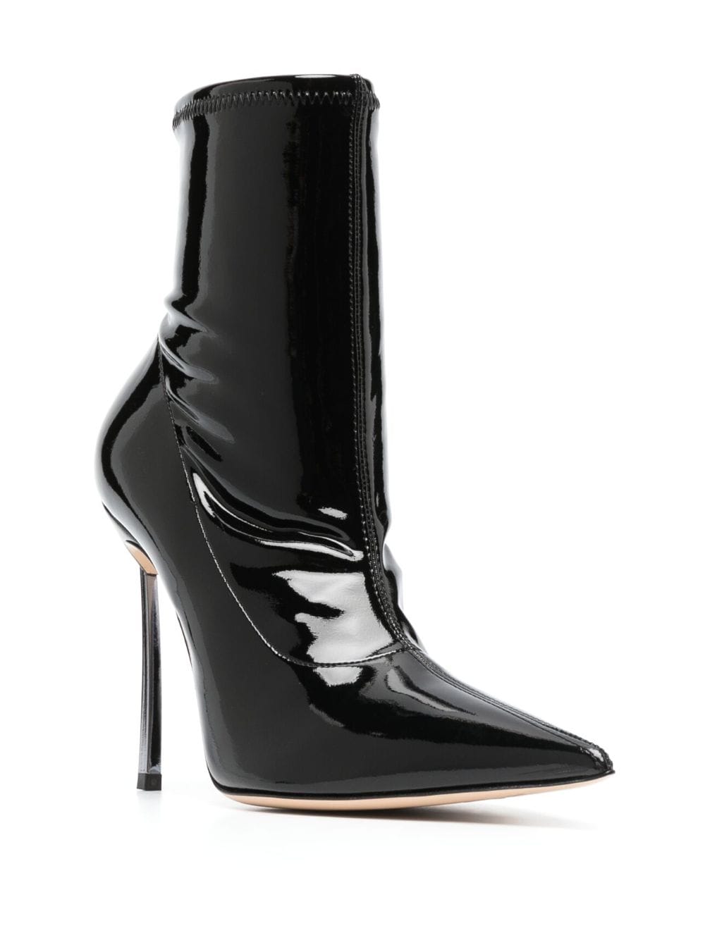 Casadei Black Leather Ankle Boots for Women - Stylish & Comfortable Heeled Booties for Office, Party & Night Out