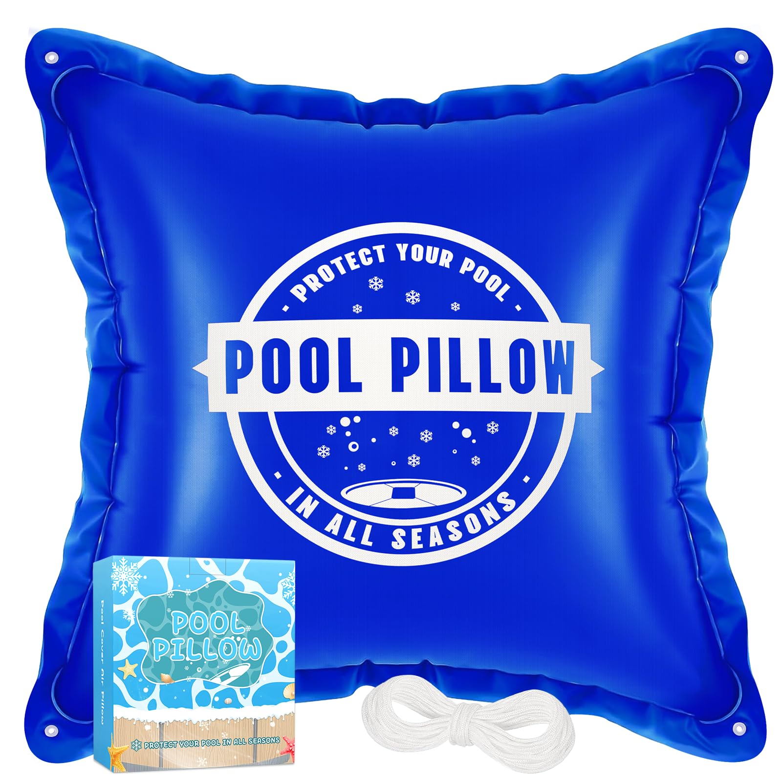 4 x 4 ft Winter Pool Cover Pillow for Above Ground Pools - 0.4mm Thick Air Pillow for Winterizing & Closing Kit (1 Piece) - Prevents Ice Damage & Extends Pool Cover Life