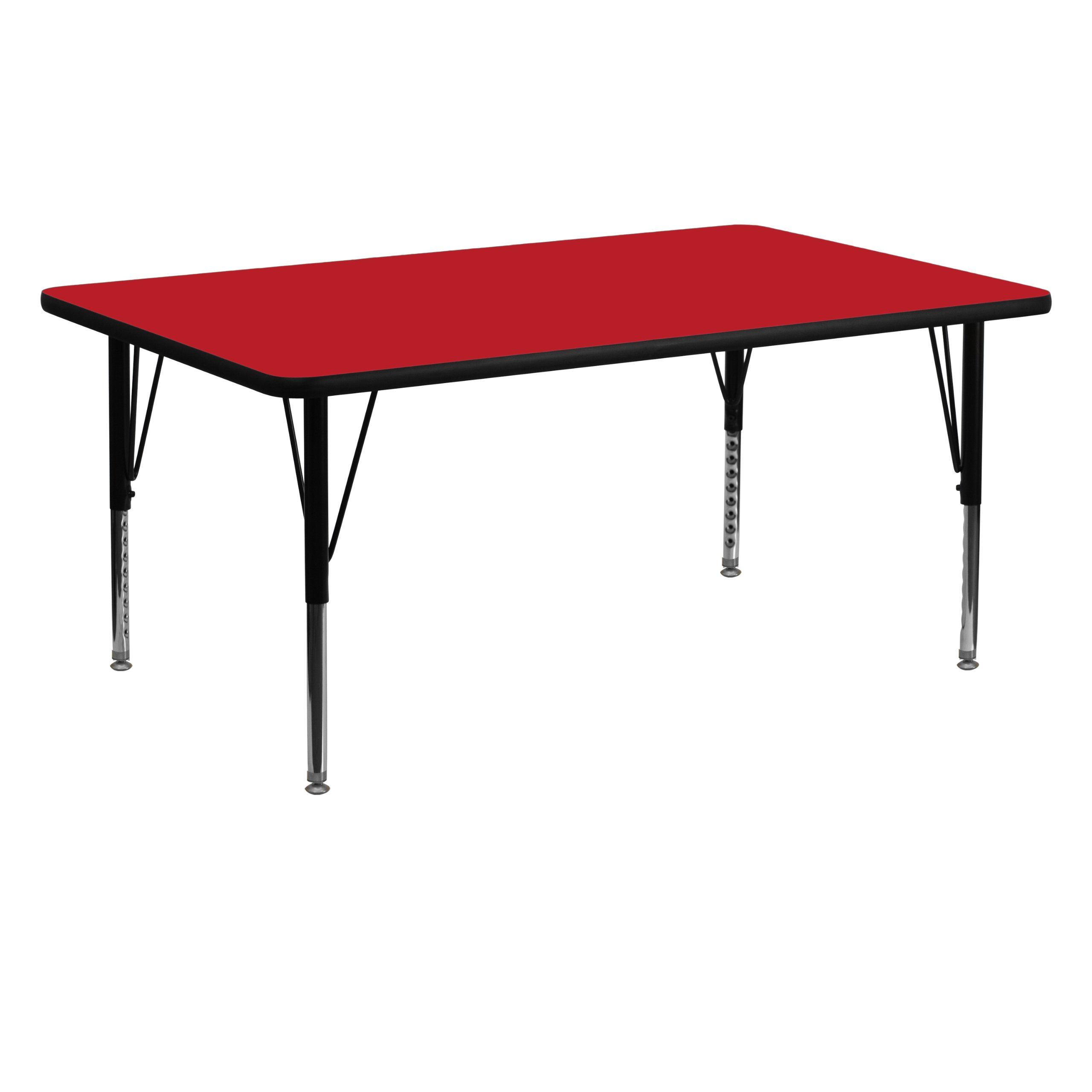 EMMA + OLIVER 24x60 Inch Red High Pressure Laminate Preschool Activity Table - Durable Kids Learning Table for Classroom, Daycare & Homeschool Use