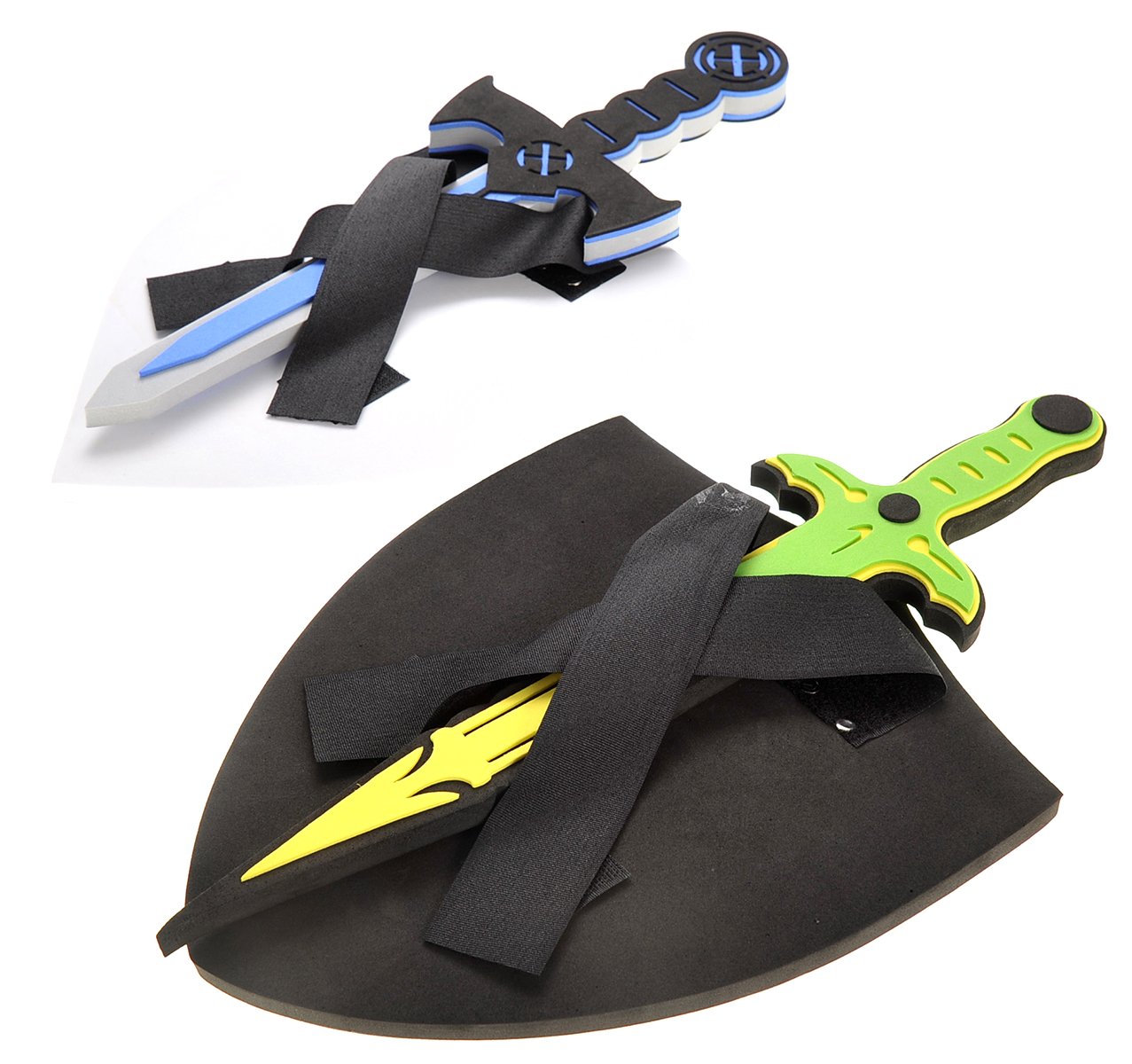 PowerTRC Foam Sword and Shield Play Set for Kids - Medieval Knight Role Play with White Eagle & Golden Lion Shields - Safe Foam Weapons for Pretend Battles & Fantasy Adventures - Perfect for Birthday Gifts, Costume Parties & Outdoor Play