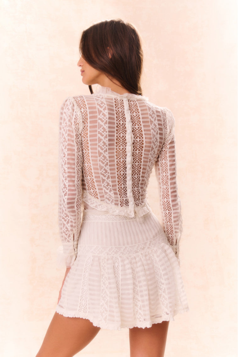 Rubyanne Crochet Lace Mini Skirt for Women - Boho Chic Summer Skirt with Floral Embroidery | Perfect for Beach Vacations, Music Festivals & Date Nights