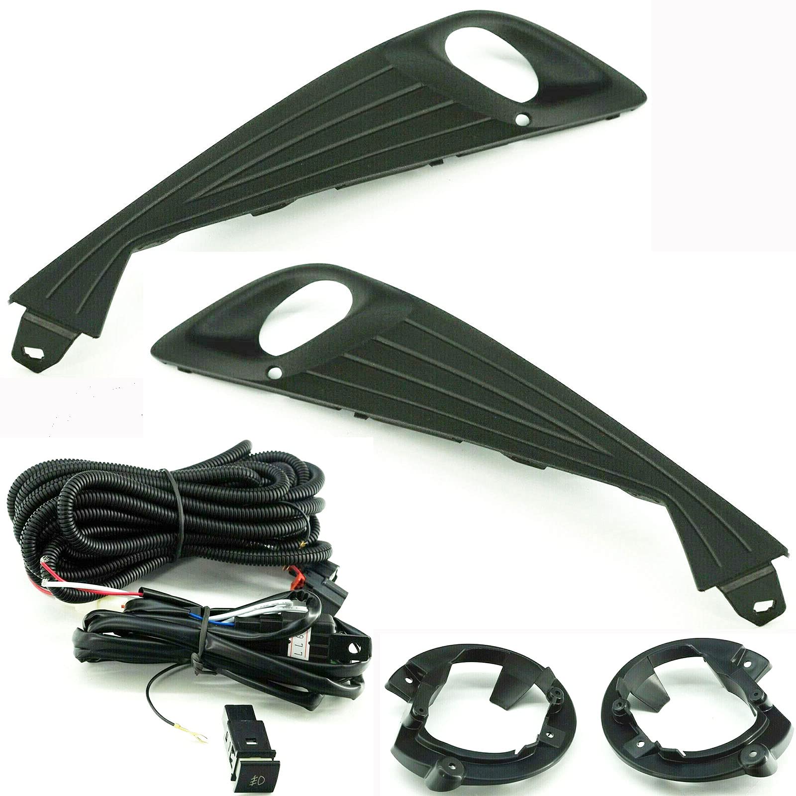 LEDIN Built-in LED Fog Lights for 2020-2021 Toyota CH-R | OE Style Clear Lens with Bezels, Bracket, Switch & Wiring Kit | Enhance Night Driving Safety & Off-Road Visibility
