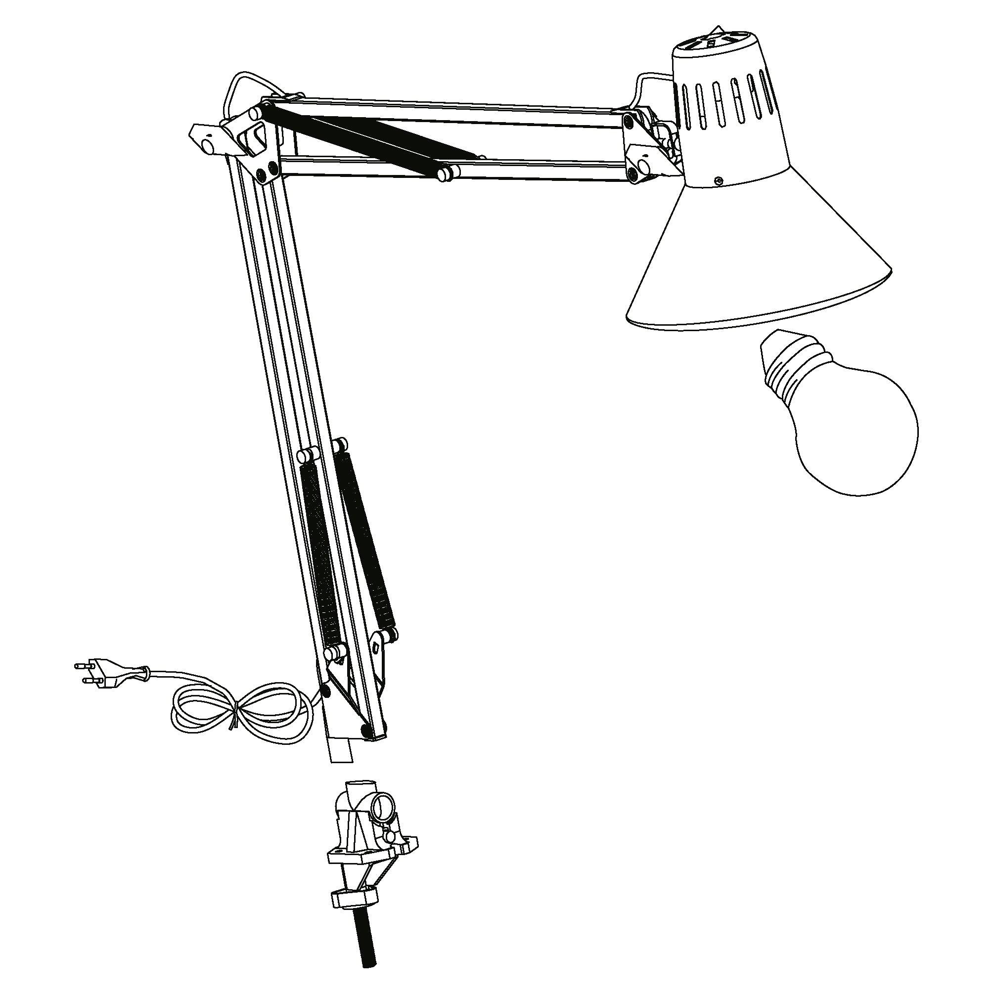 Eglo Firmo Clip-On Grey Adjustable LED Desk Lamp - Perfect for Reading, Studying & Office Workspaces