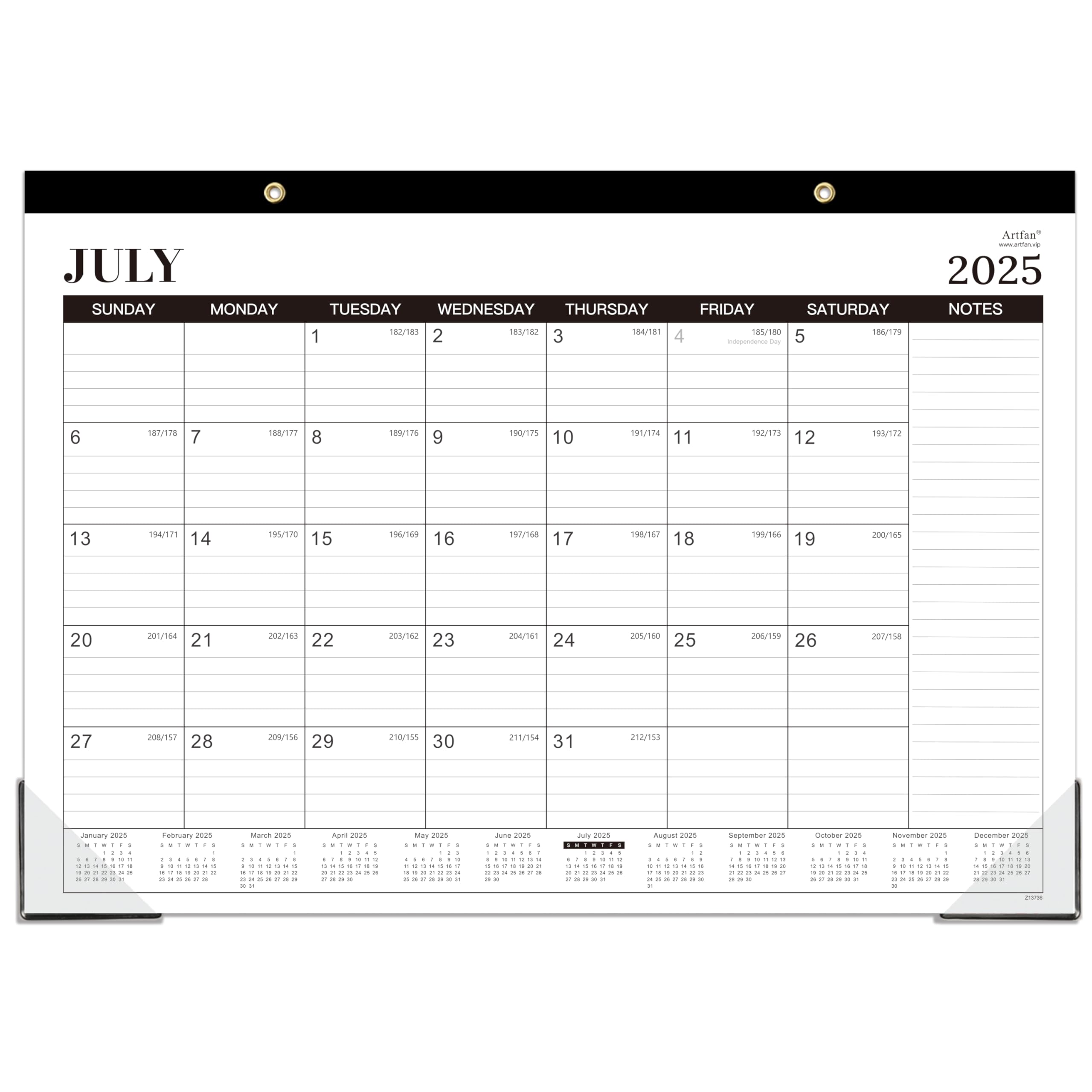 2025-2026 18-Month Desk & Wall Calendar (July 2025-December 2026) | 2-in-1 Large Format 16.8