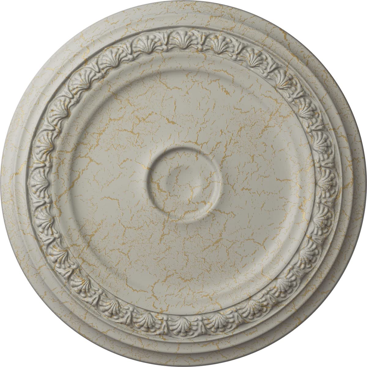 Ekena Millwork CM31CAPCC 31-inch Carlsbad Ceiling Medallion - Hand-Painted Cream Crackle Finish, Fits 5.5