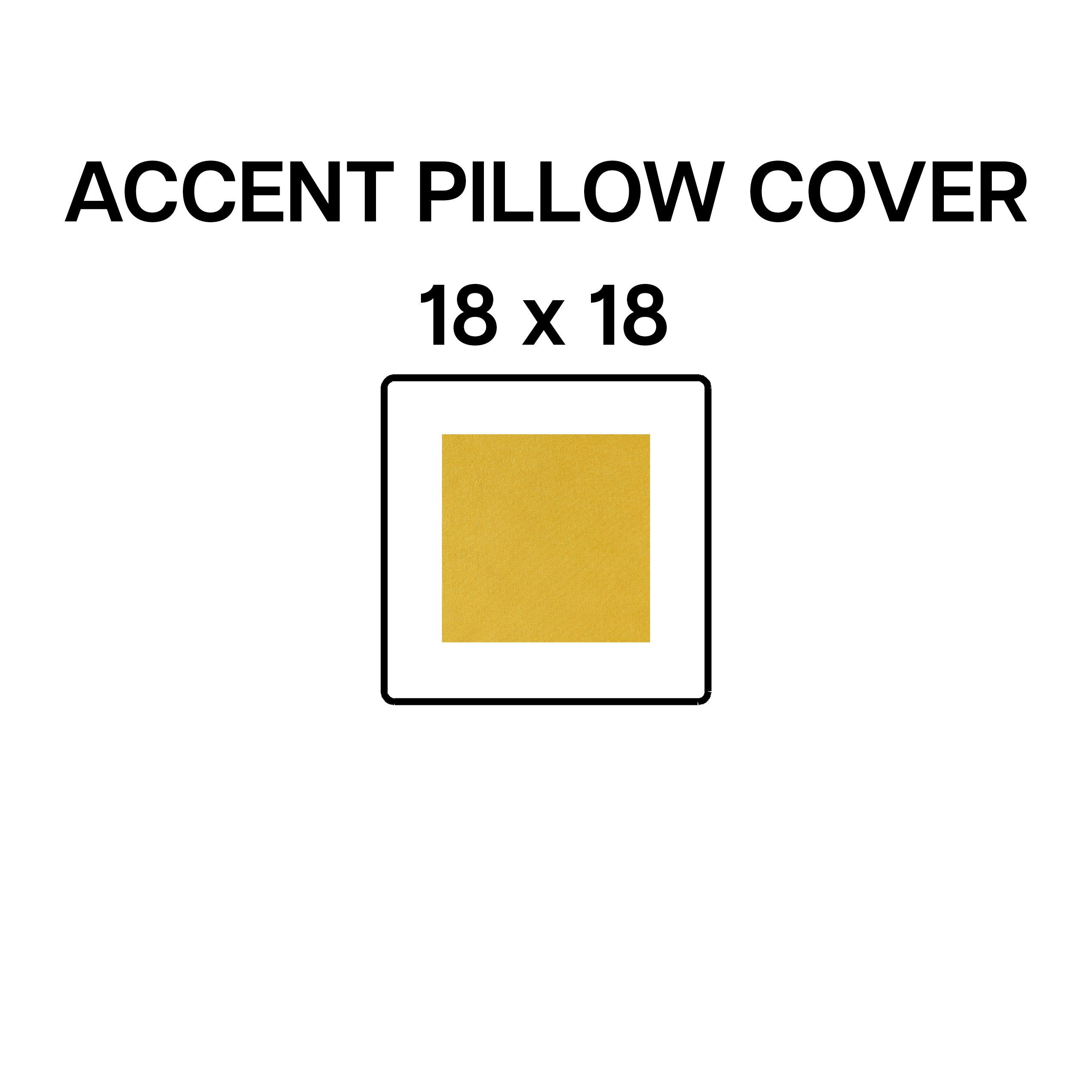 18x18 Inch Daffodil Yellow Accent Pillow Cover - Decorative Cushion Case for Sofa, Bed, Chair - BP 641 10 - Soft & Stylish Home Decor