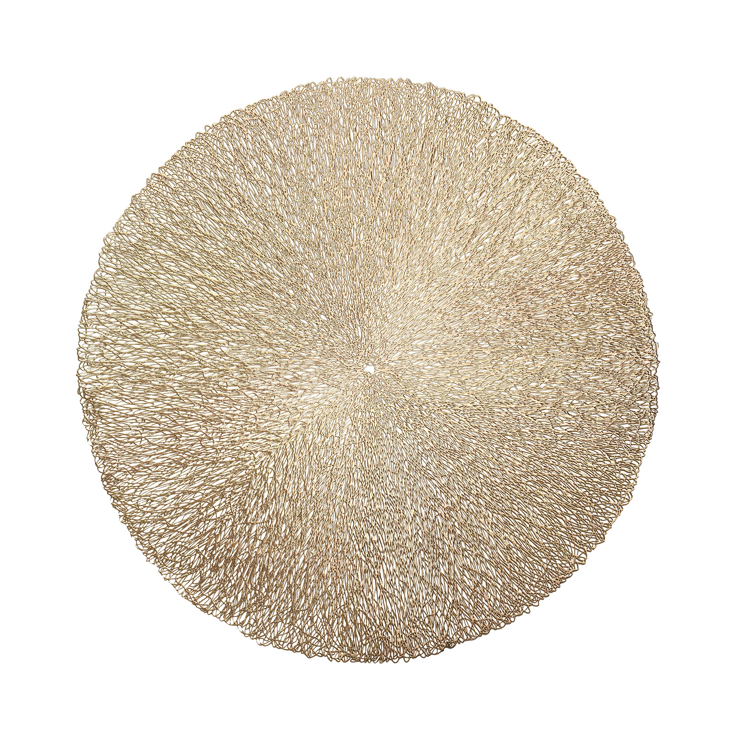120-Piece Pressed Vinyl Metallic Placemats Set - Elegant Gold & Reef Wedding Table Decor for Reception, Party, and Special Events