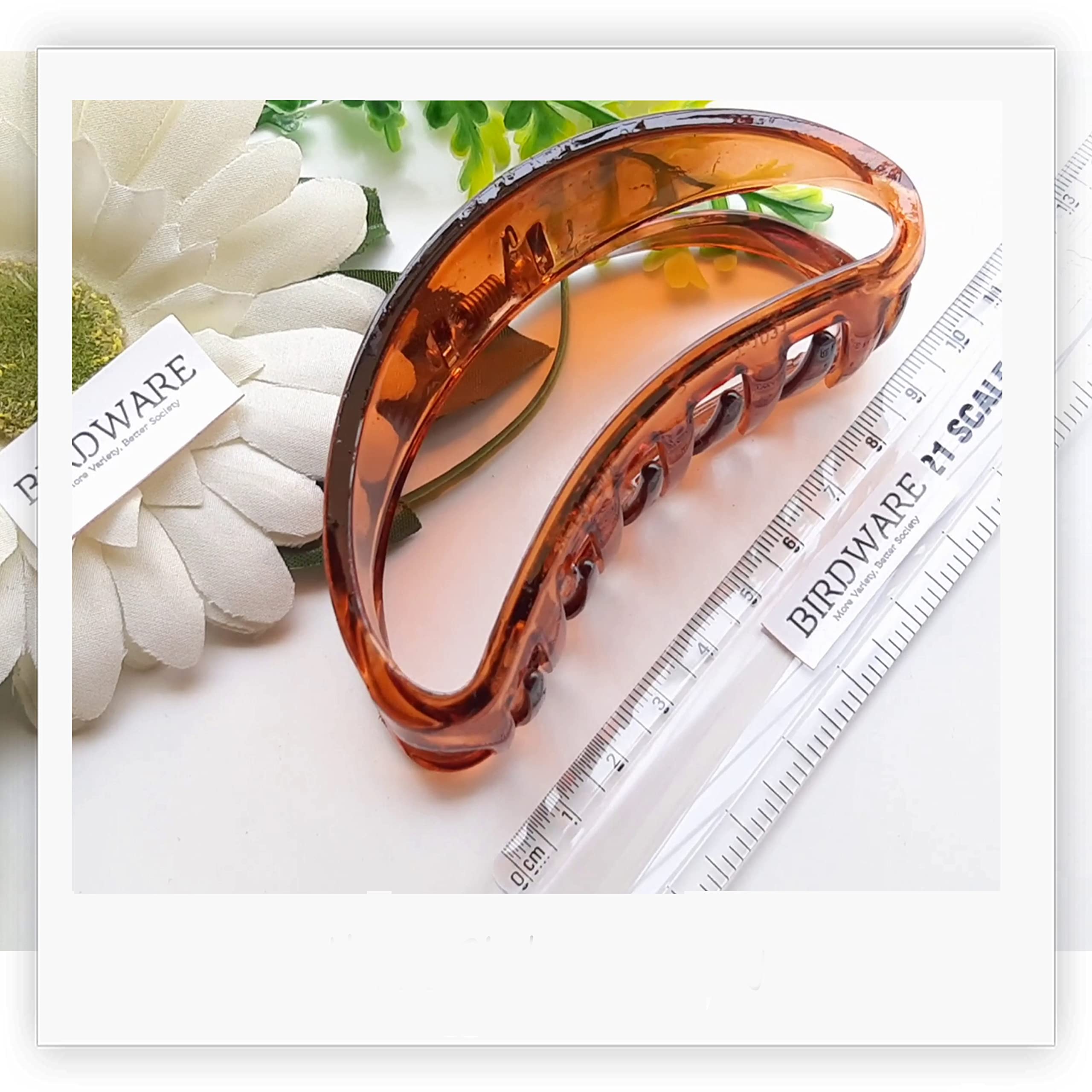 Stylish Acrylic Butterfly Hair Claw Clip Set (2 Pc) - Trendy D-Shape Hair Clutcher for Women & Girls - Brown & Black Korean Hair Accessory - Perfect for Ponytails, Buns & Everyday Hairstyles