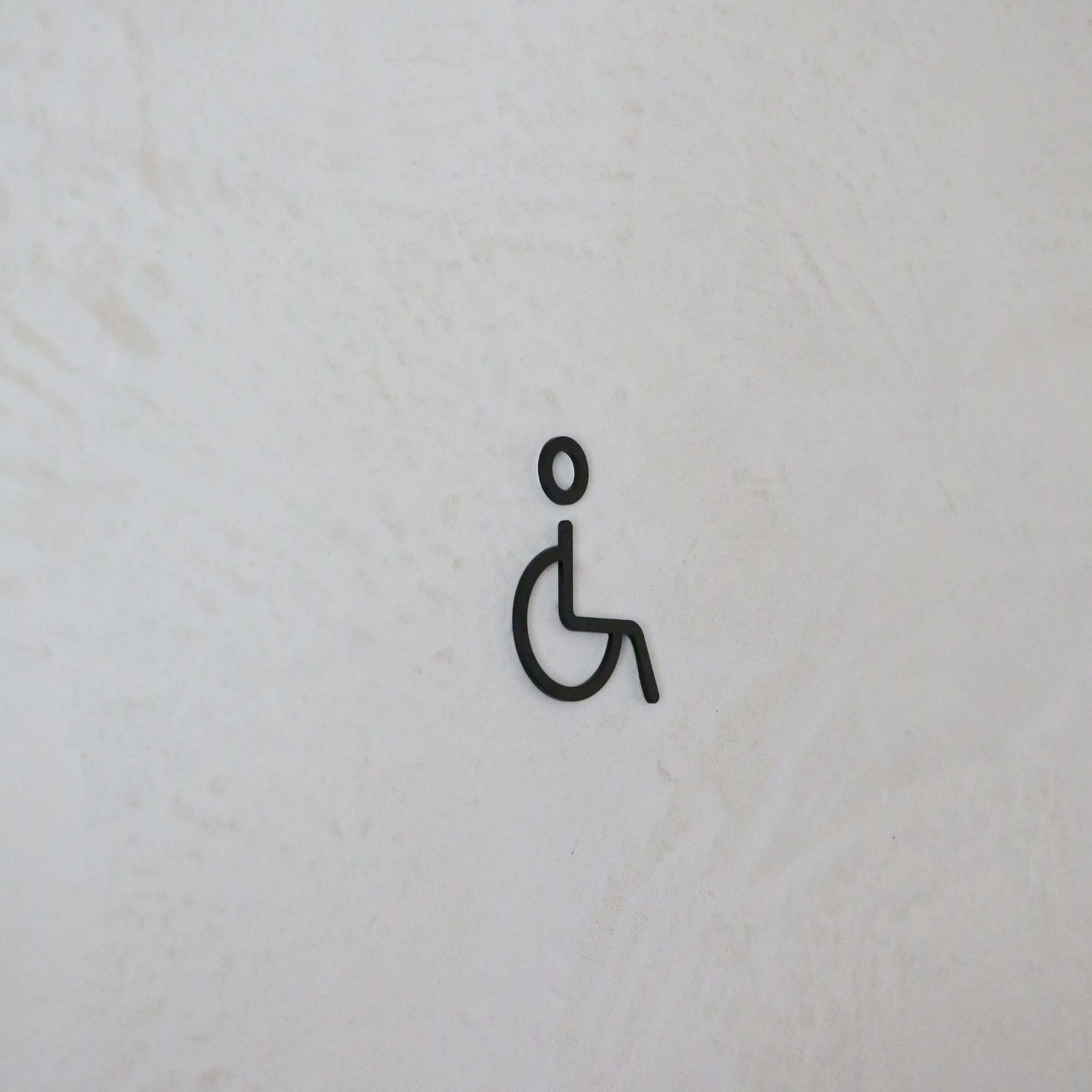 DESIGNSTUFF ADA Compliant Restroom Sign - Accessible Bathroom Signage in Black - Perfect for Offices, Hotels & Public Spaces