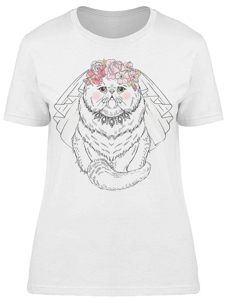 Persian Cat Royal Bride T-Shirt for Women - Cute & Elegant Cat Lover Tee for Casual Wear, Cat Parties & Themed Events